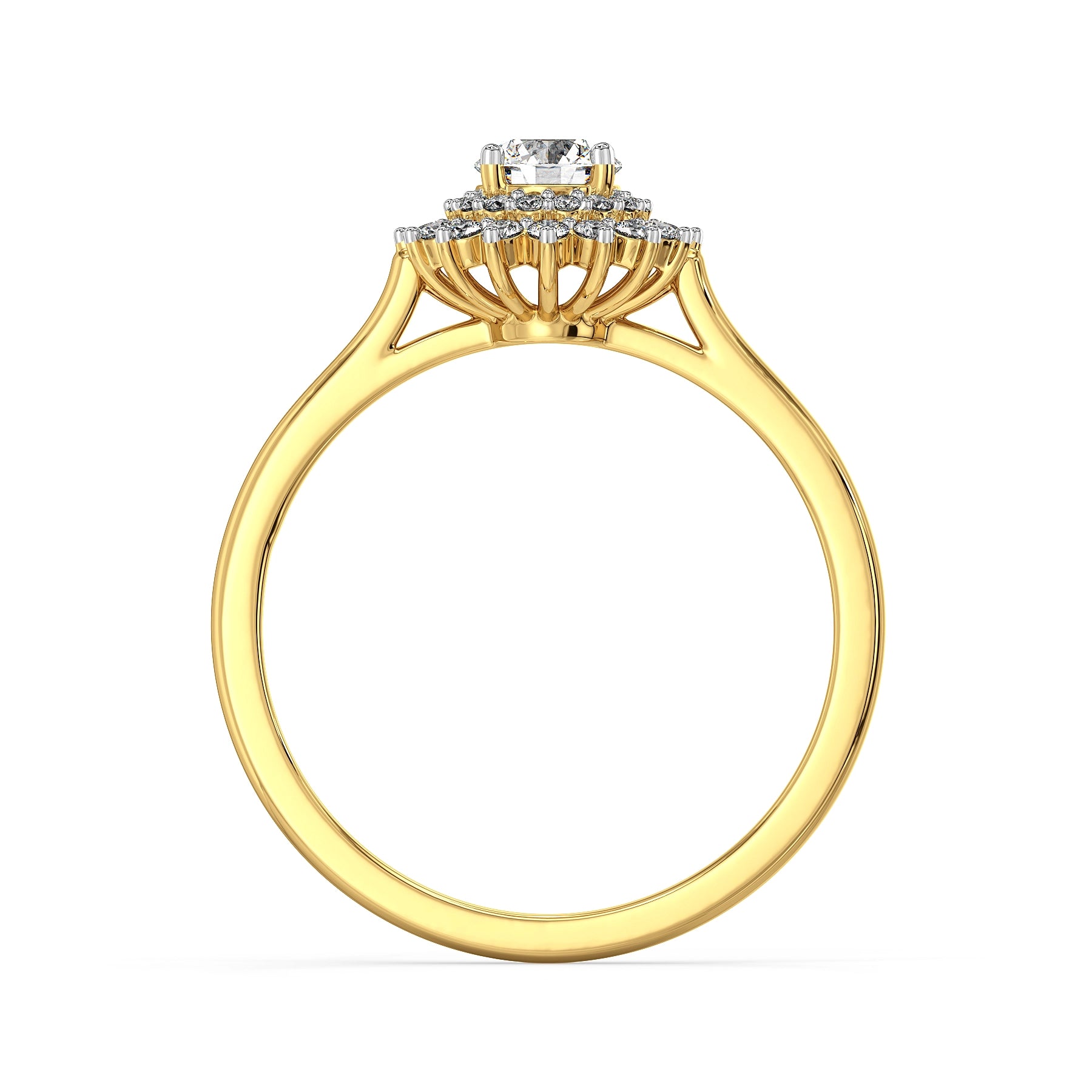 Blooming Nature Clustered Lab Grown Diamond Ring - Back view