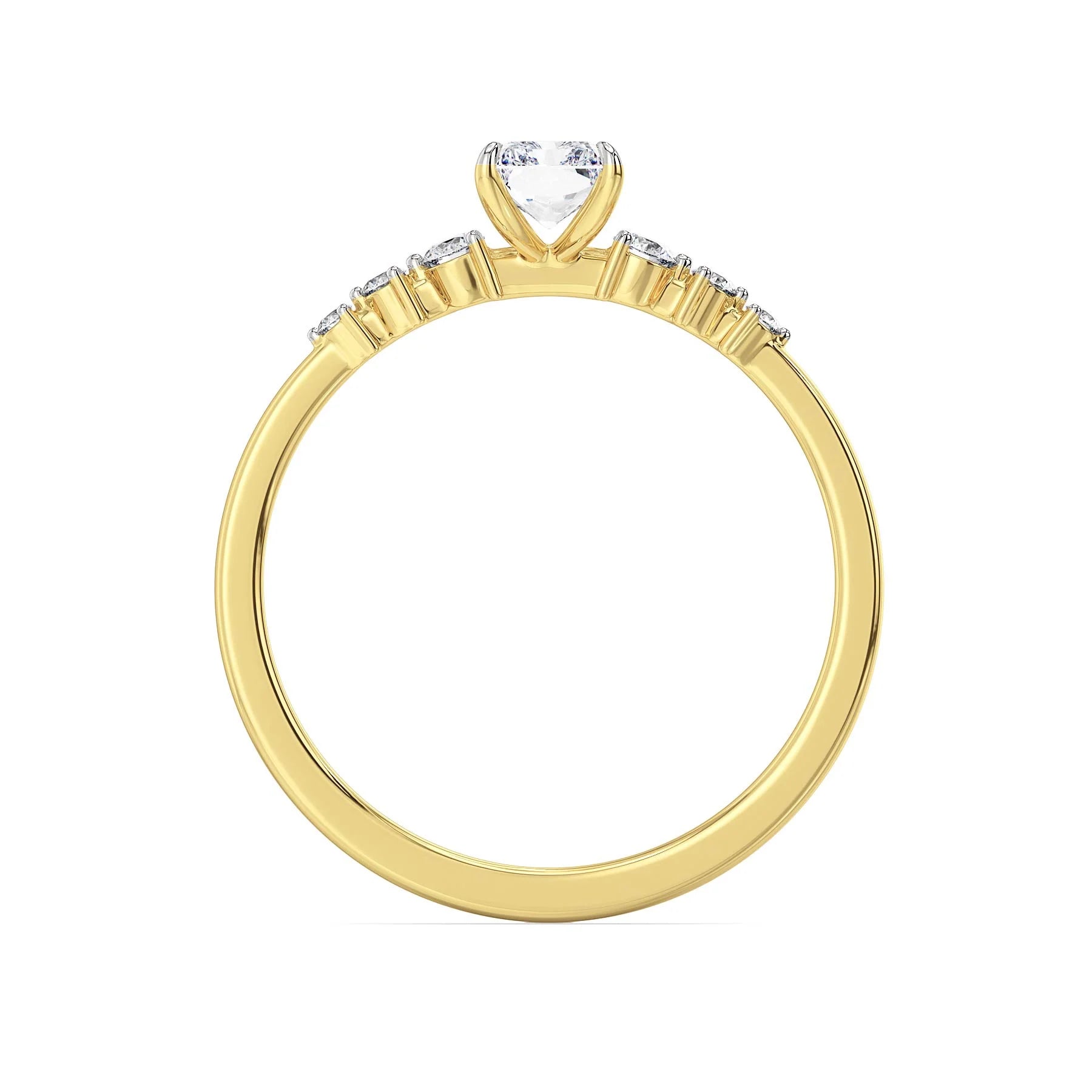 Isha Radiant Lab Grown Diamond Engagement Ring - Back view in 9KT