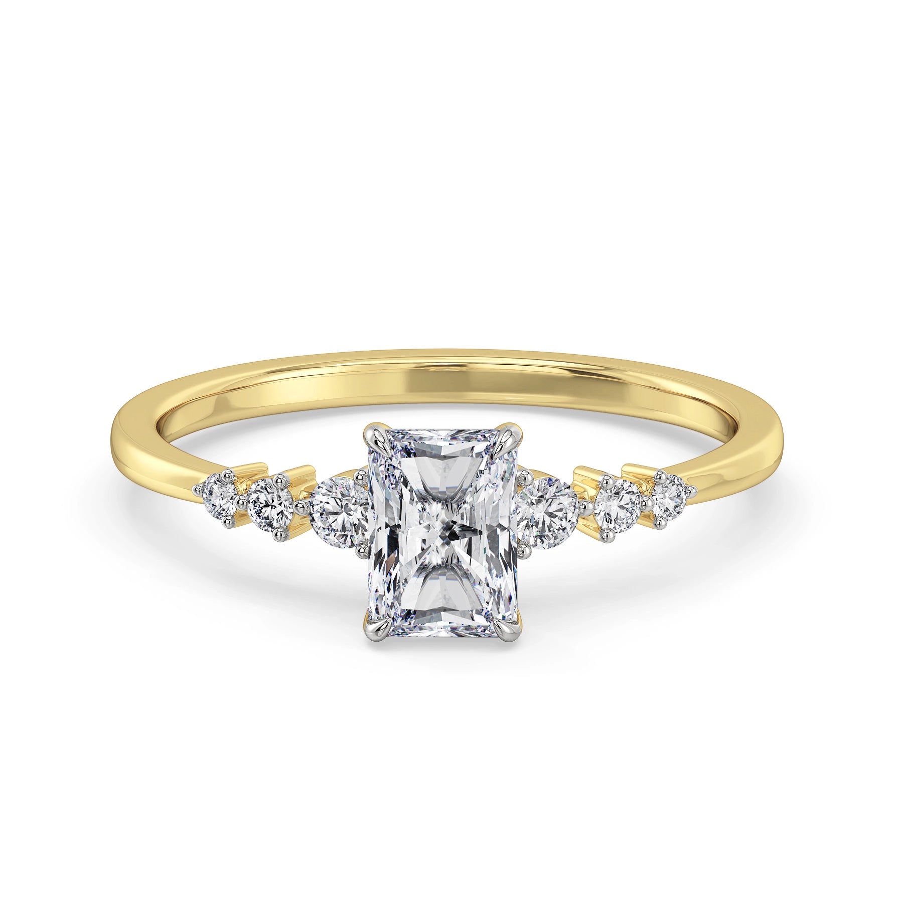 Isha Radiant Lab Grown Diamond Engagement Ring - front view