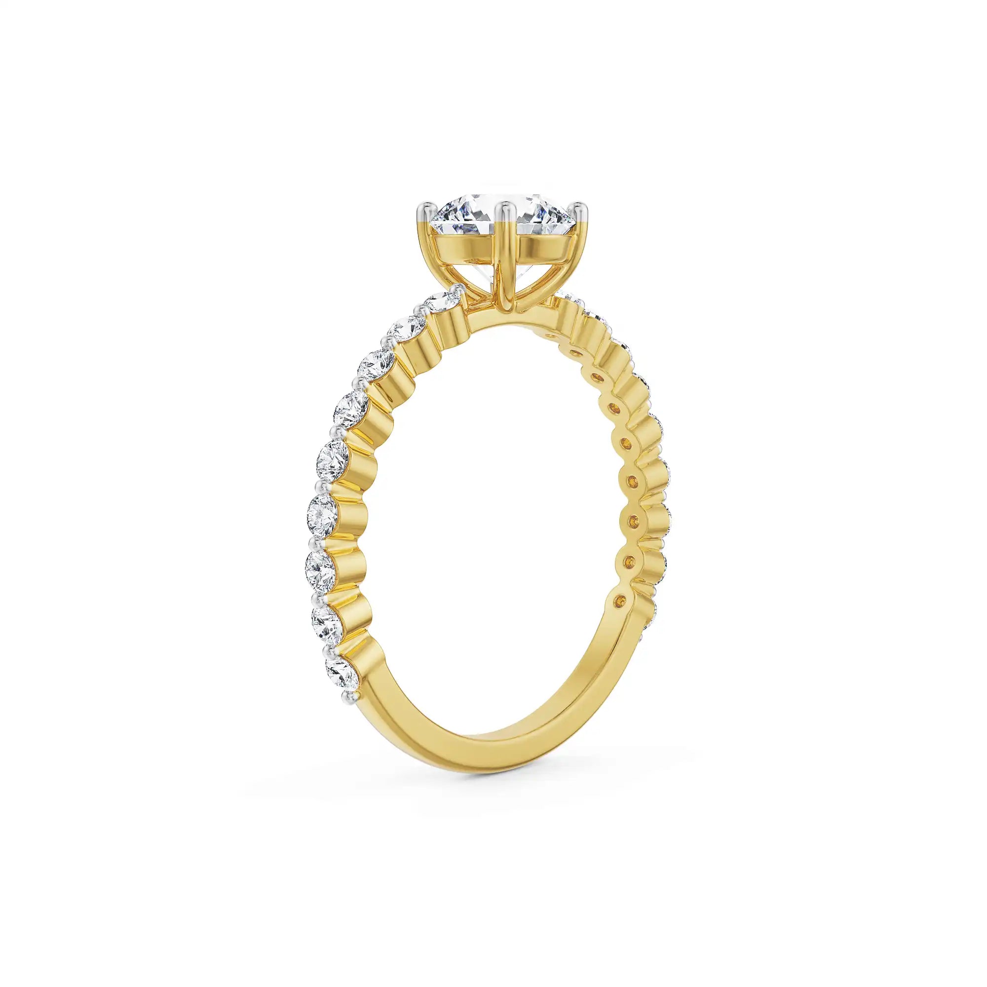 Ark Lab Grown Diamond Engagement Ring- Side view in 9KT