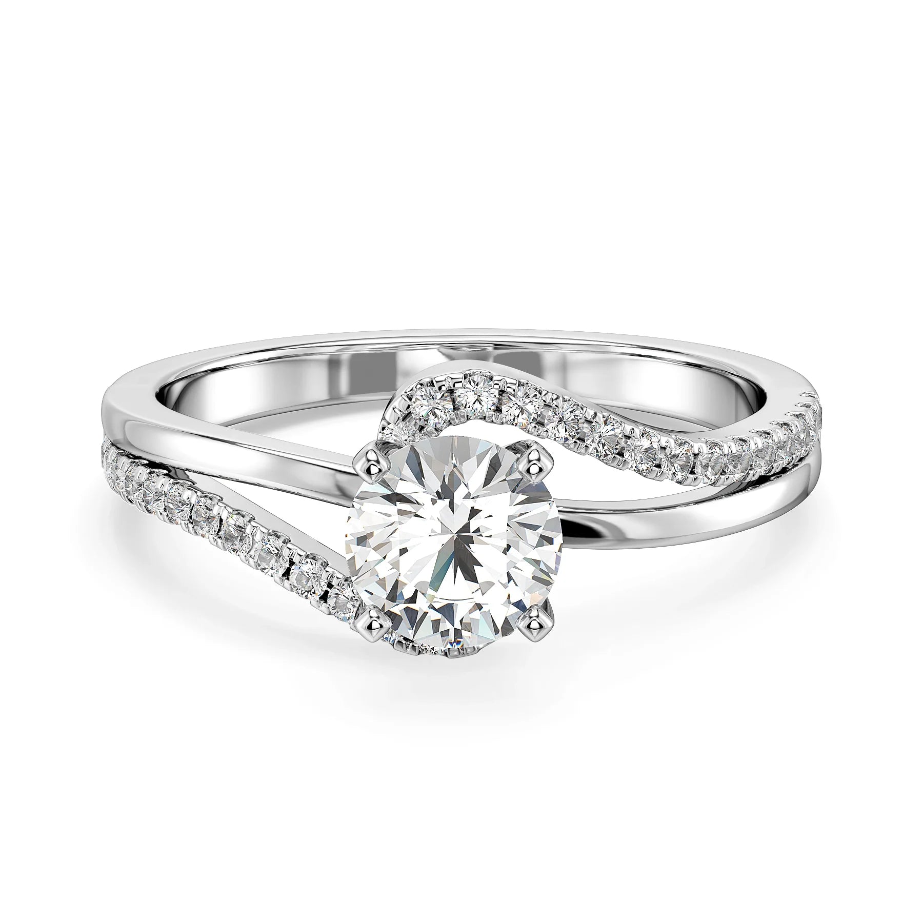 Noir Lab Grown Diamond Engagement Ring - Front view in 9KT