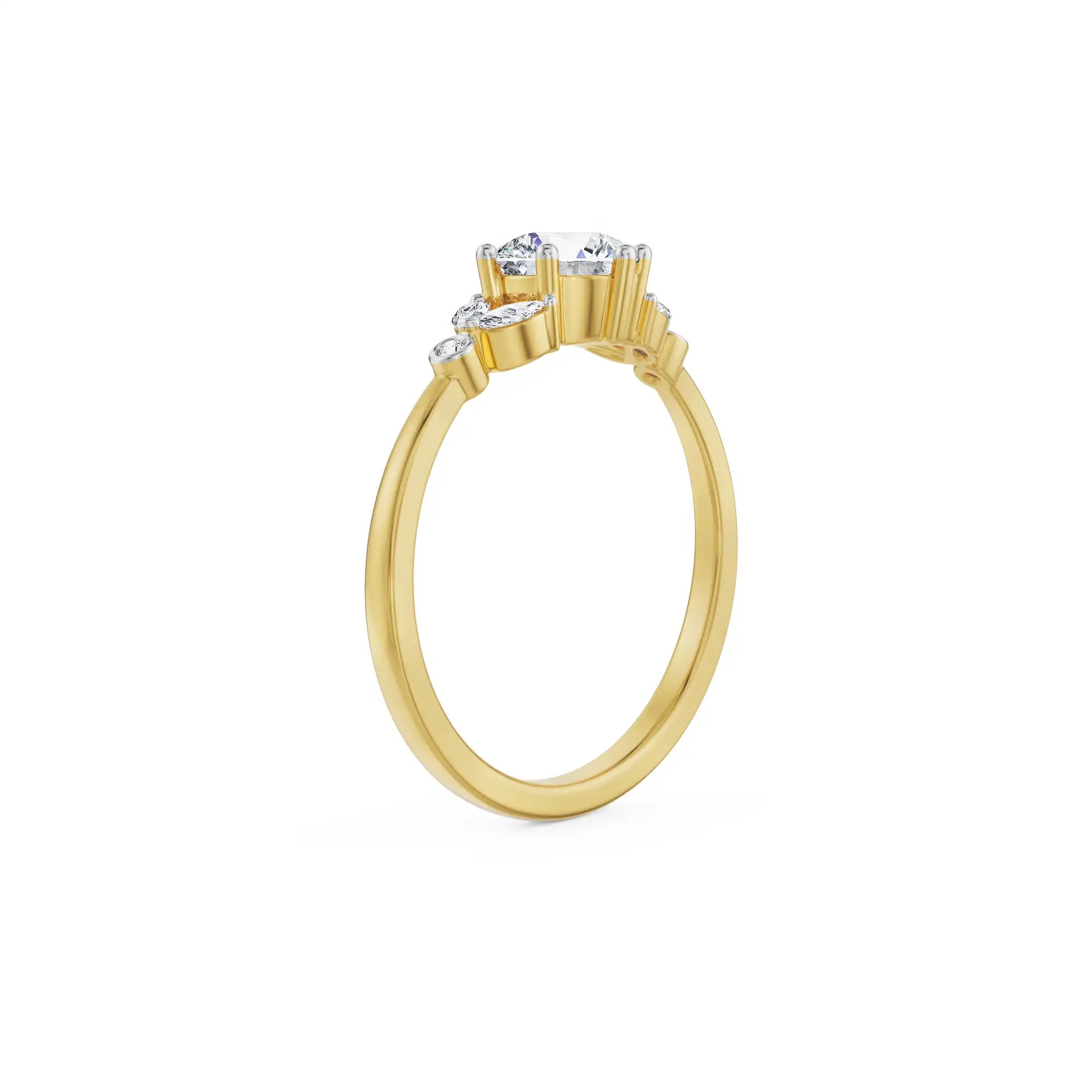 Ethera Lab Grown Diamond Engagement Ring- Side View in 9KT