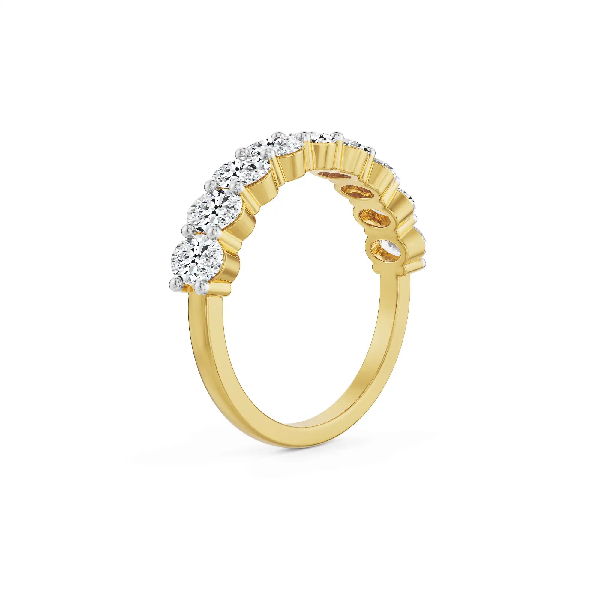 Bex Oval Lab Grown Diamond Eternity Band - Side view