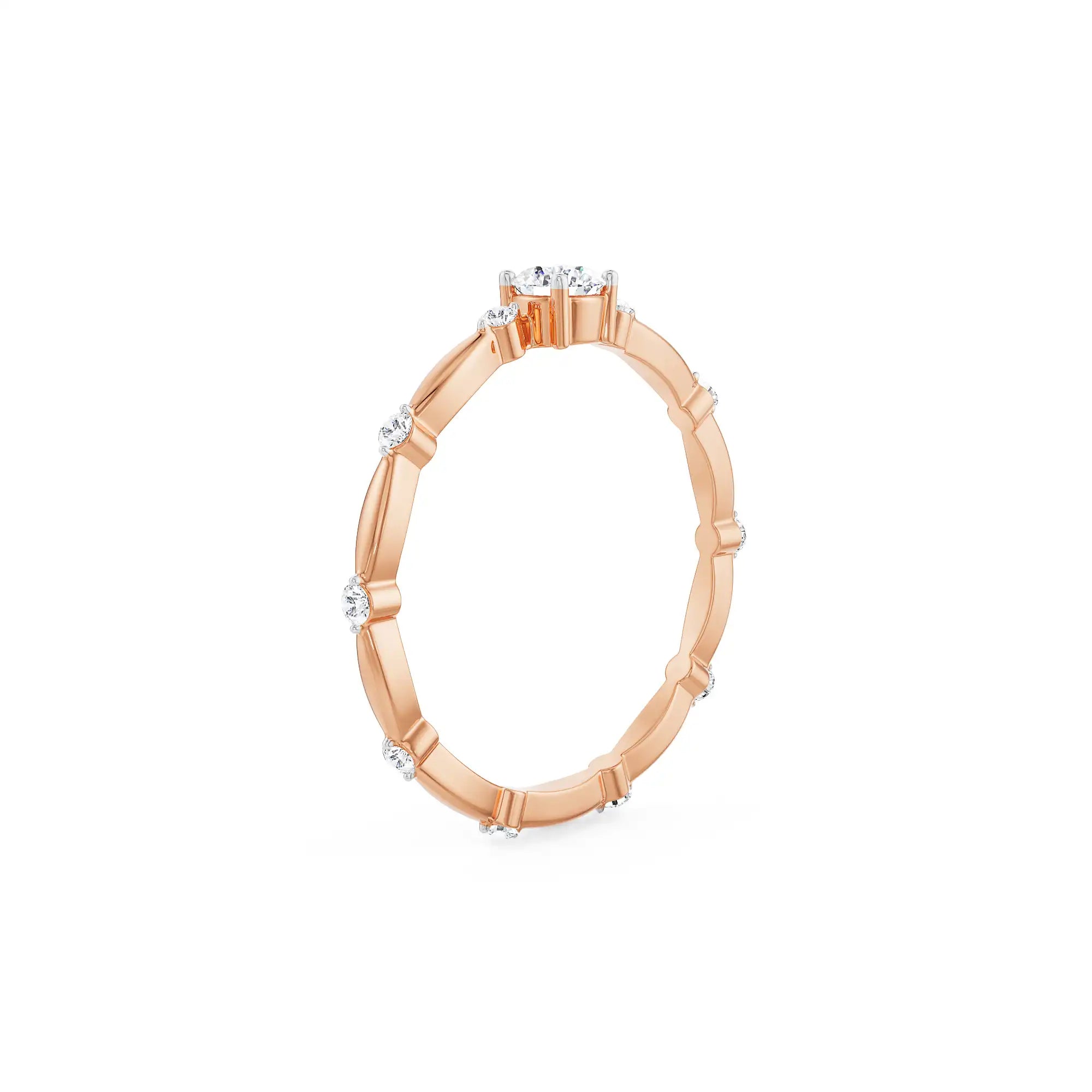 Clara Dainty Diamond Ring Side View