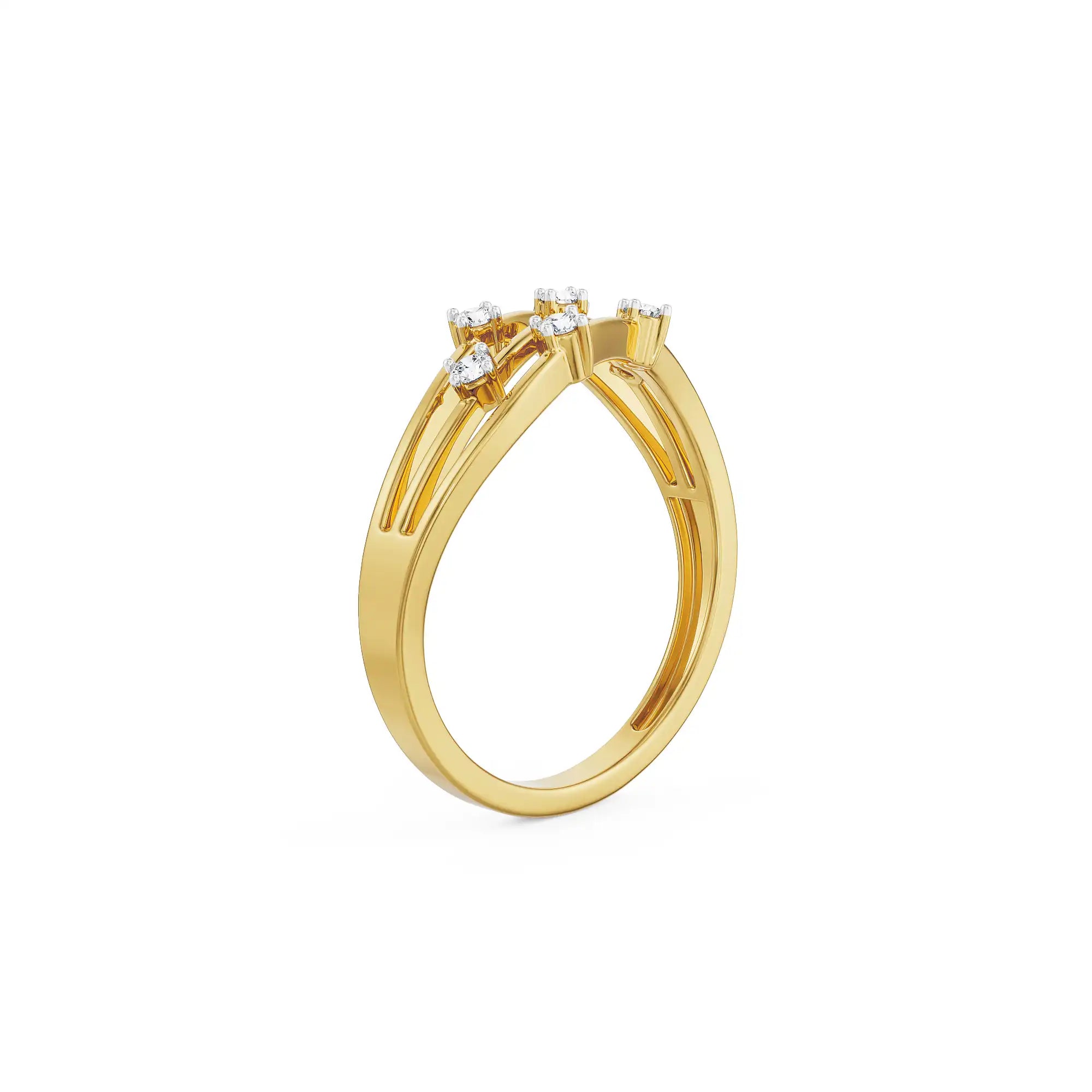 Triple Layered Diamond Band Back view