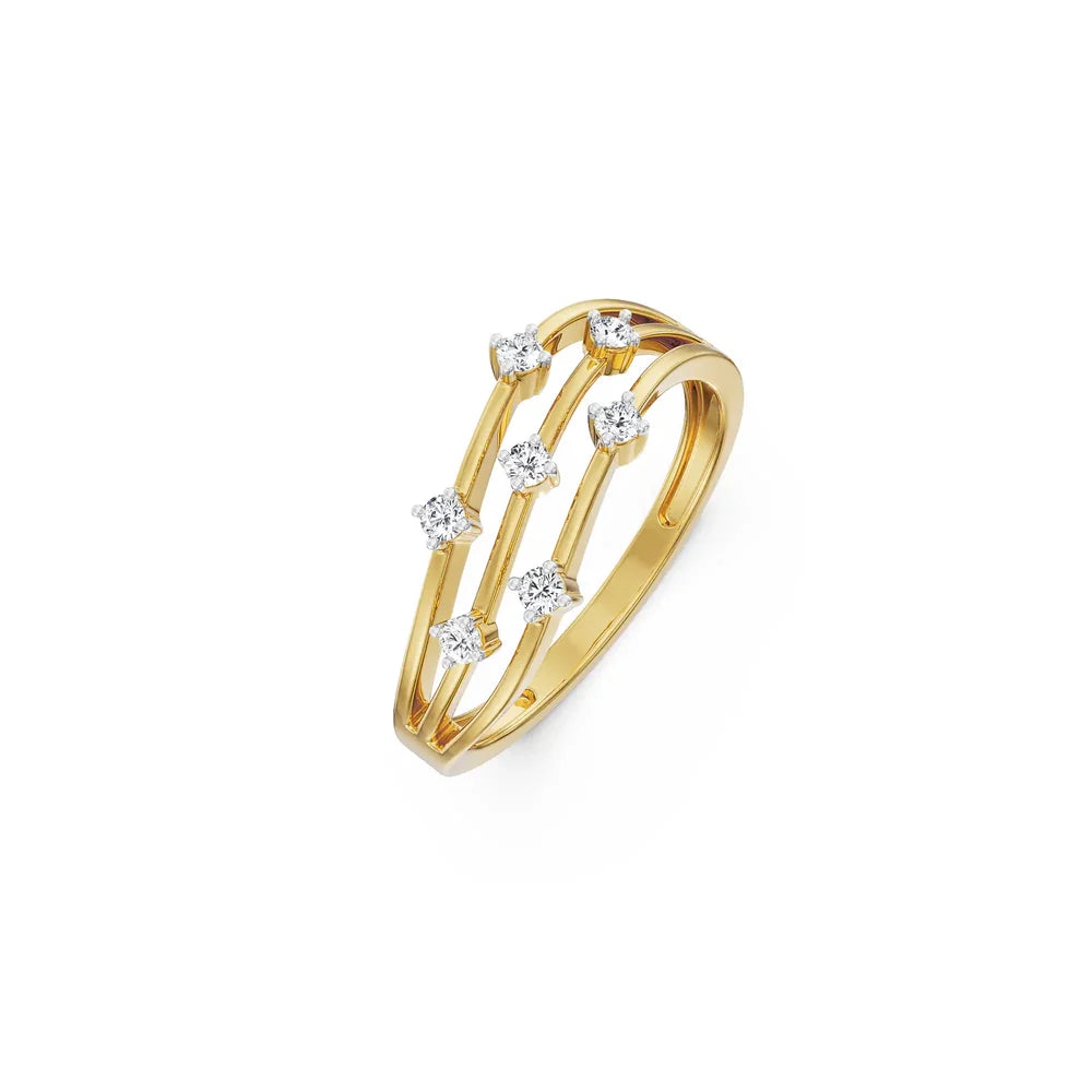 Triple Layered Diamond Band - top view