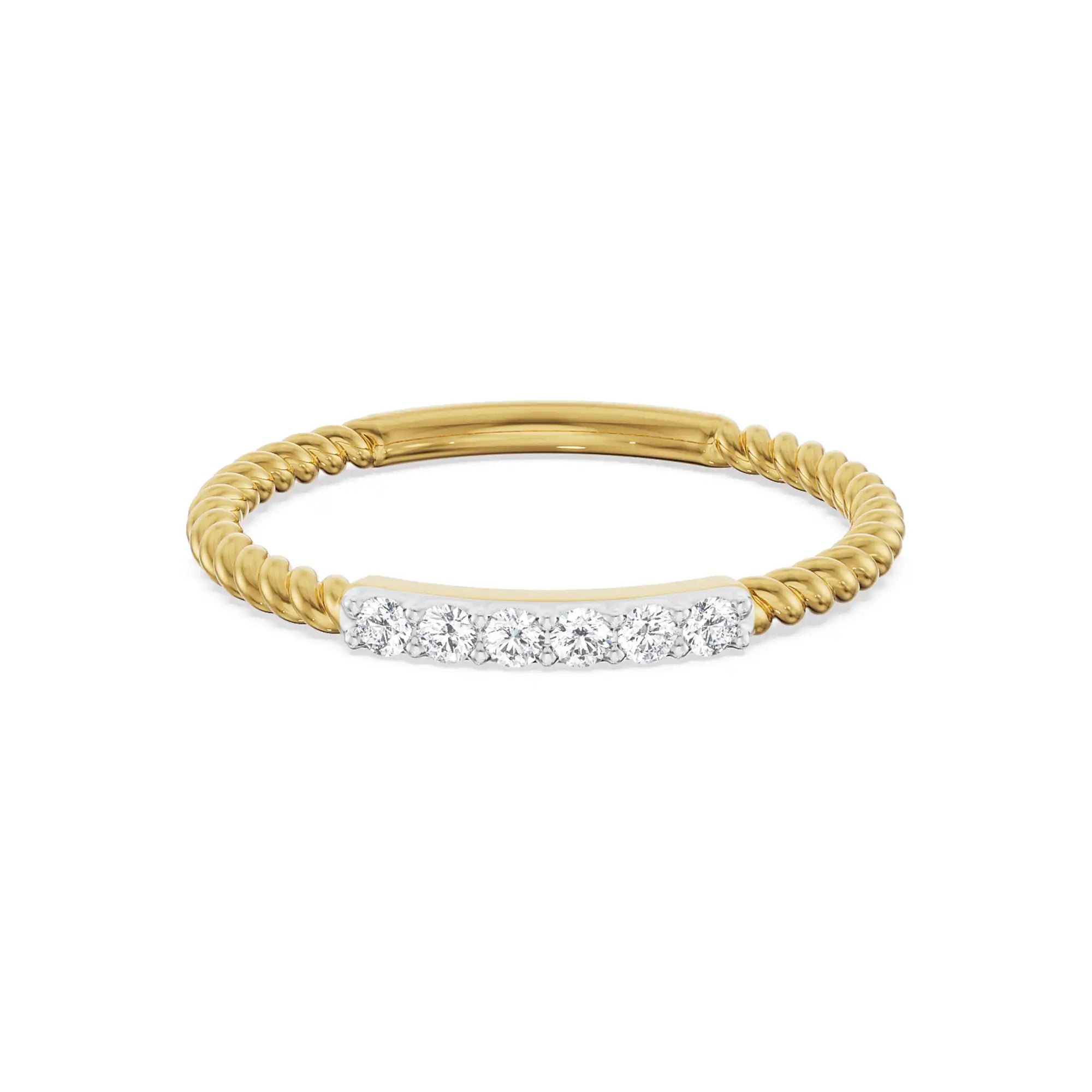 Dainty Spiral Diamond Band - front view
