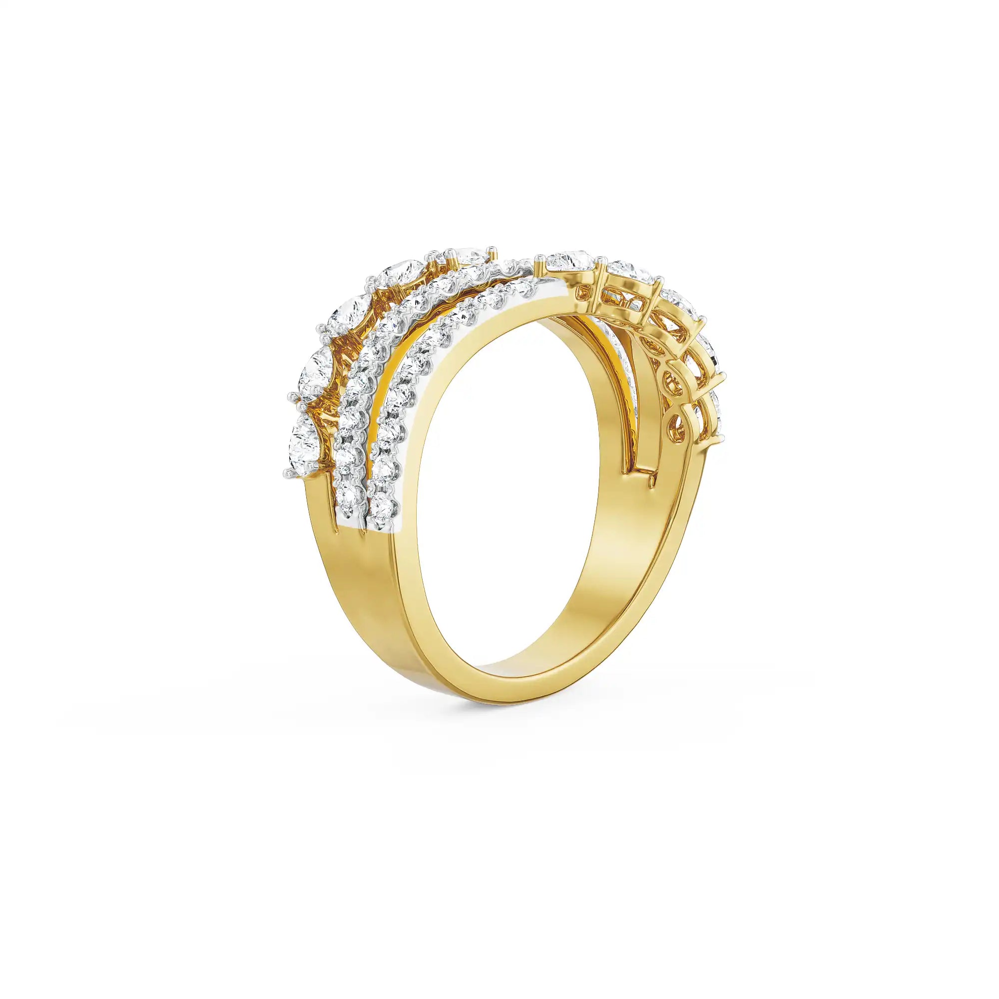 Snowflakes Peary Diamond Band Back view