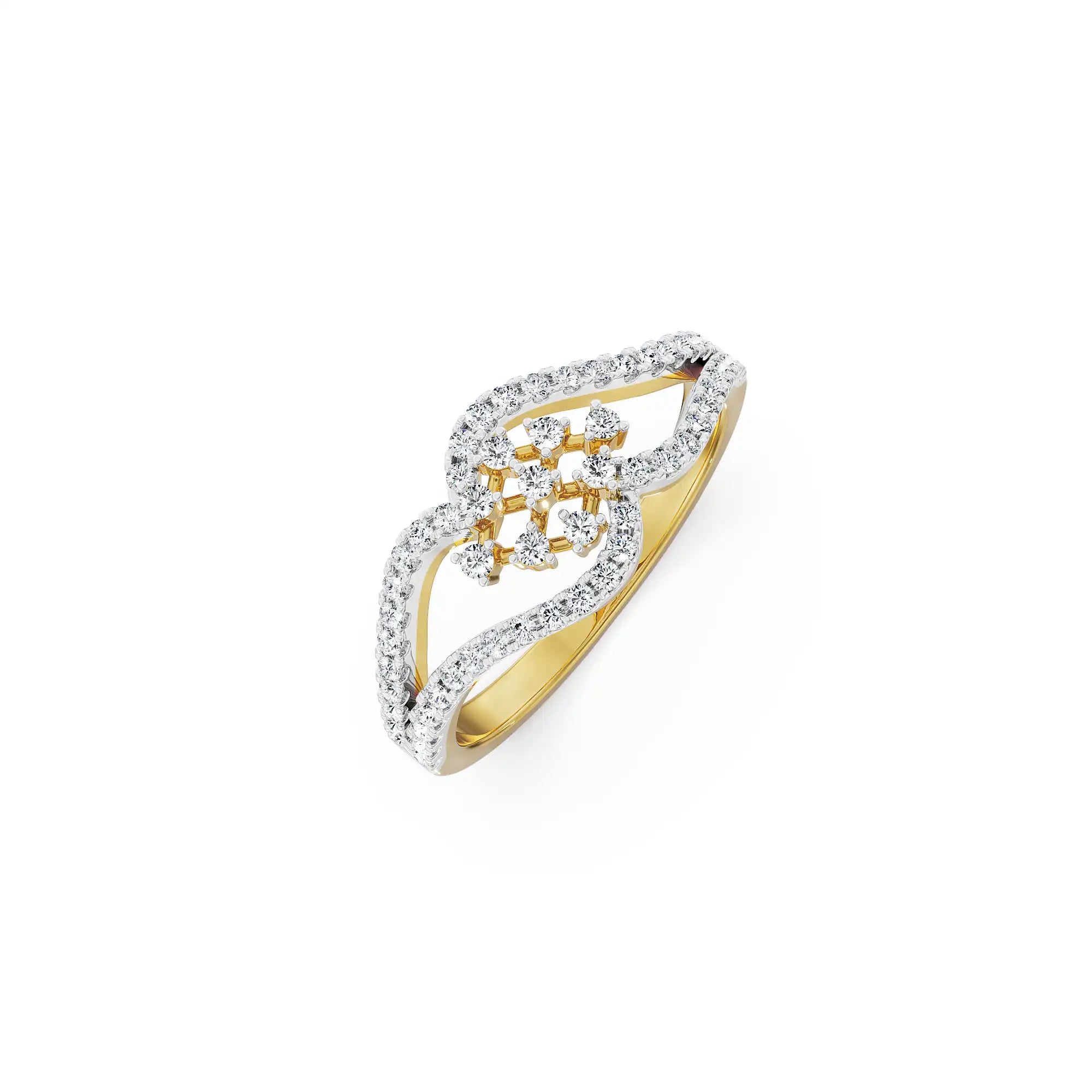 Vintage Layered Diamond Ring top view