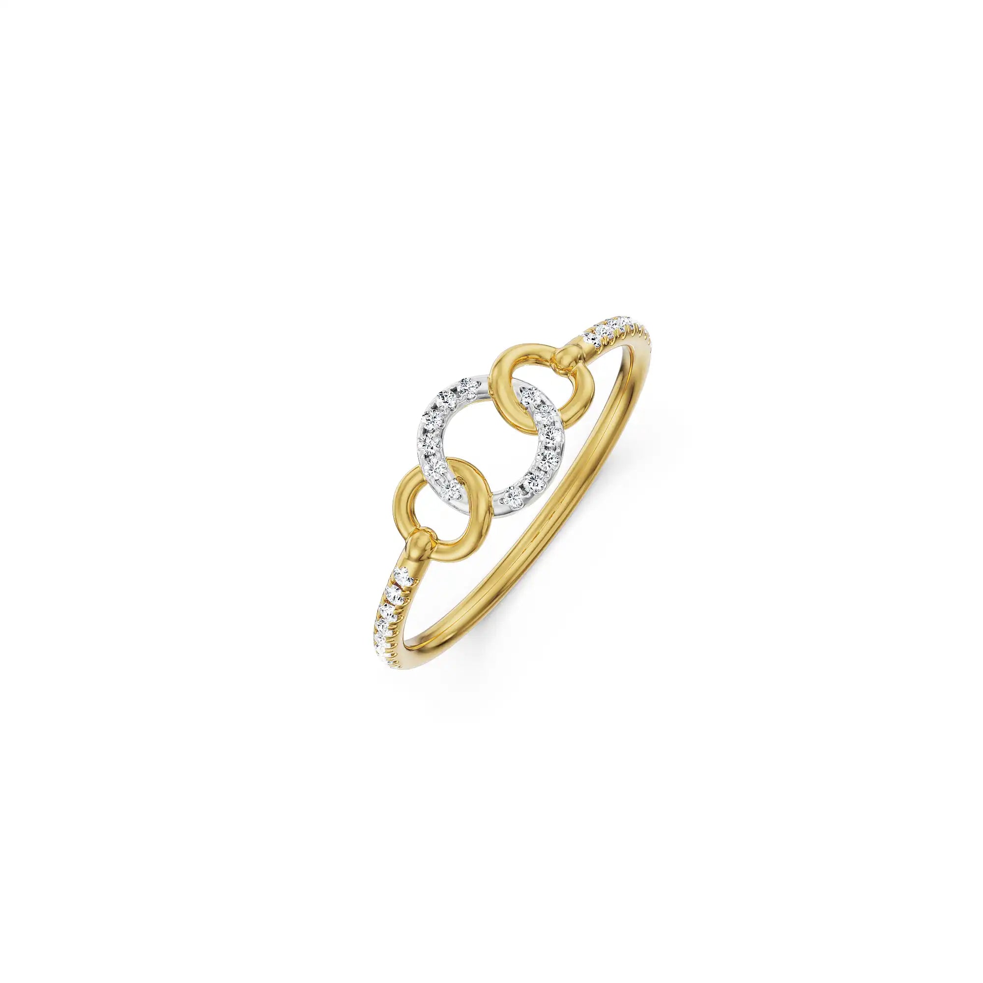 Three Hoops Diamond Ring top view
