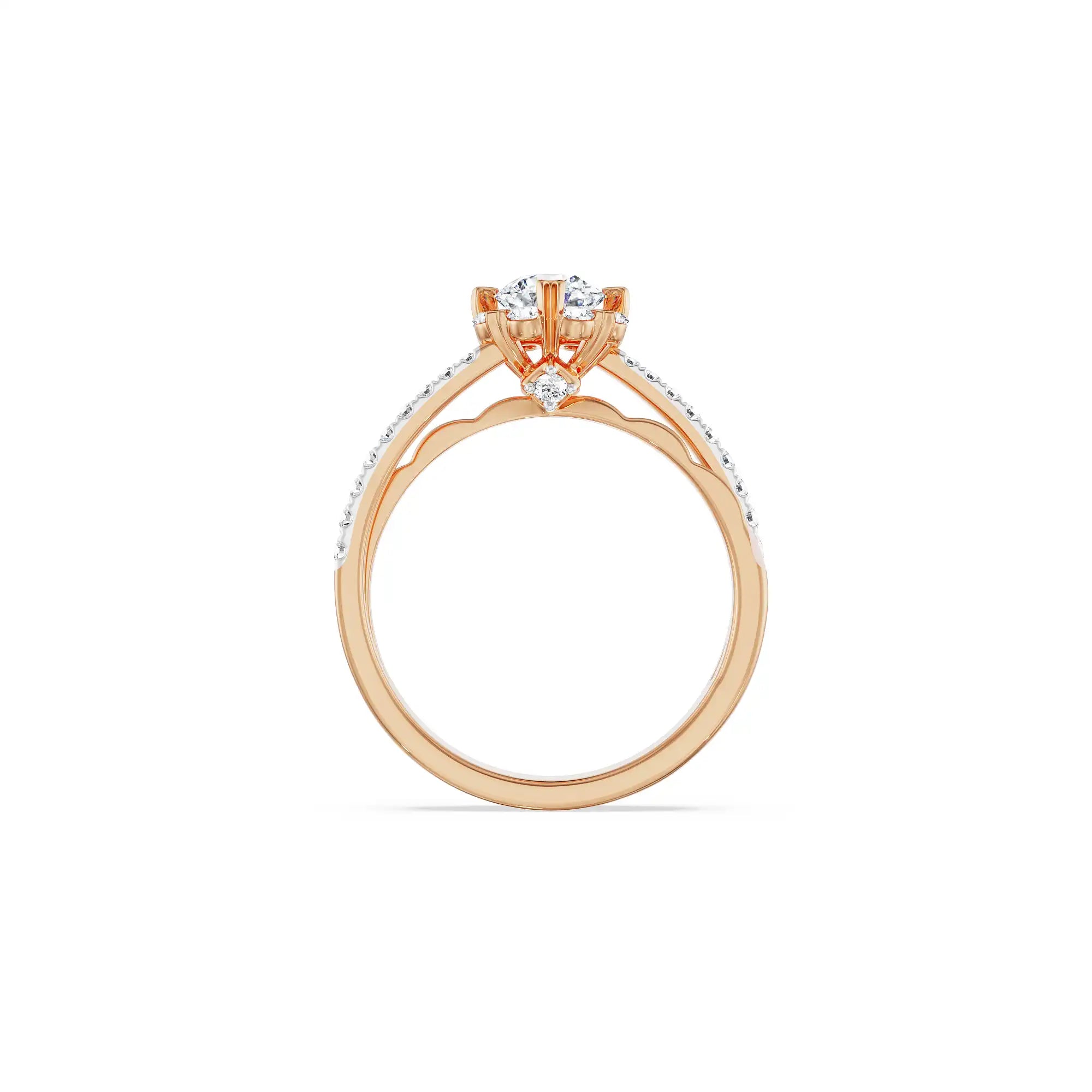 Rose Engagement Ring back view