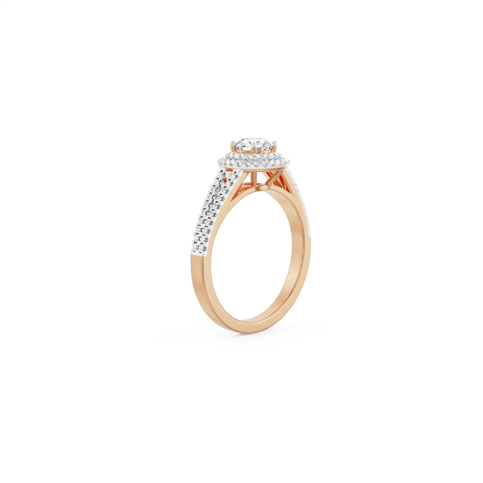 Riha Halo Clustered Diamond Ring Side view