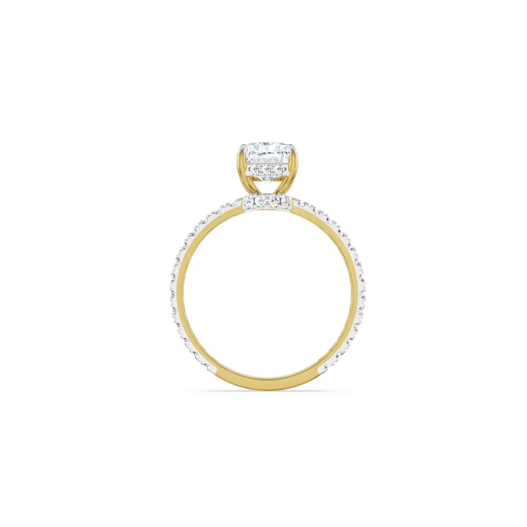 2 CT Radiant Engagement Ring Back view