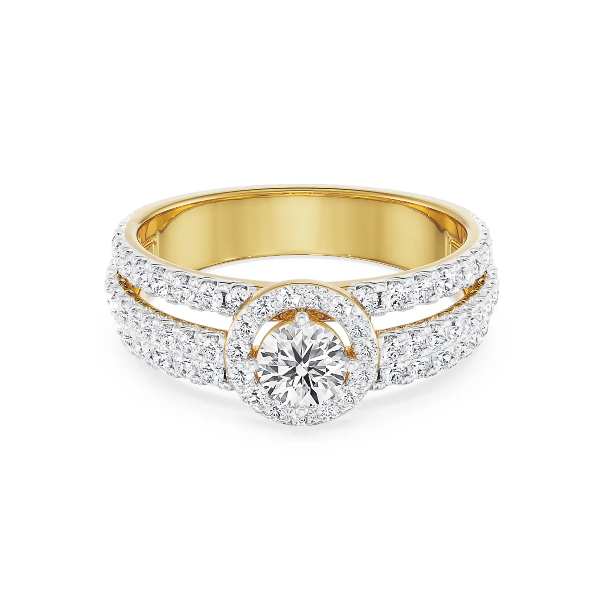 Halo Multi Band Diamond Ring