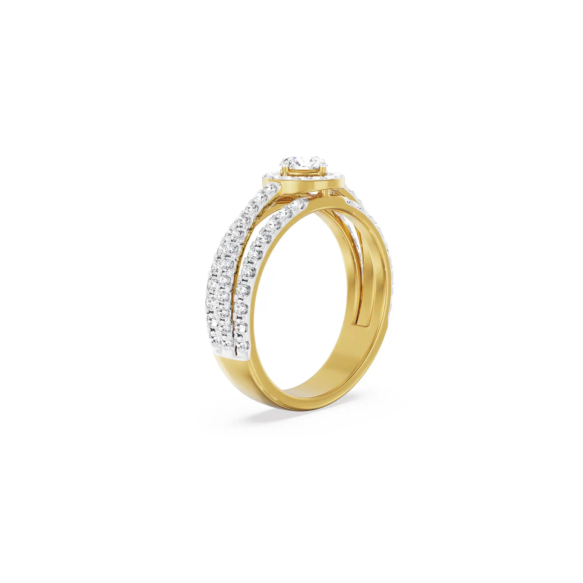 Halo Multi Band Diamond Ring back view