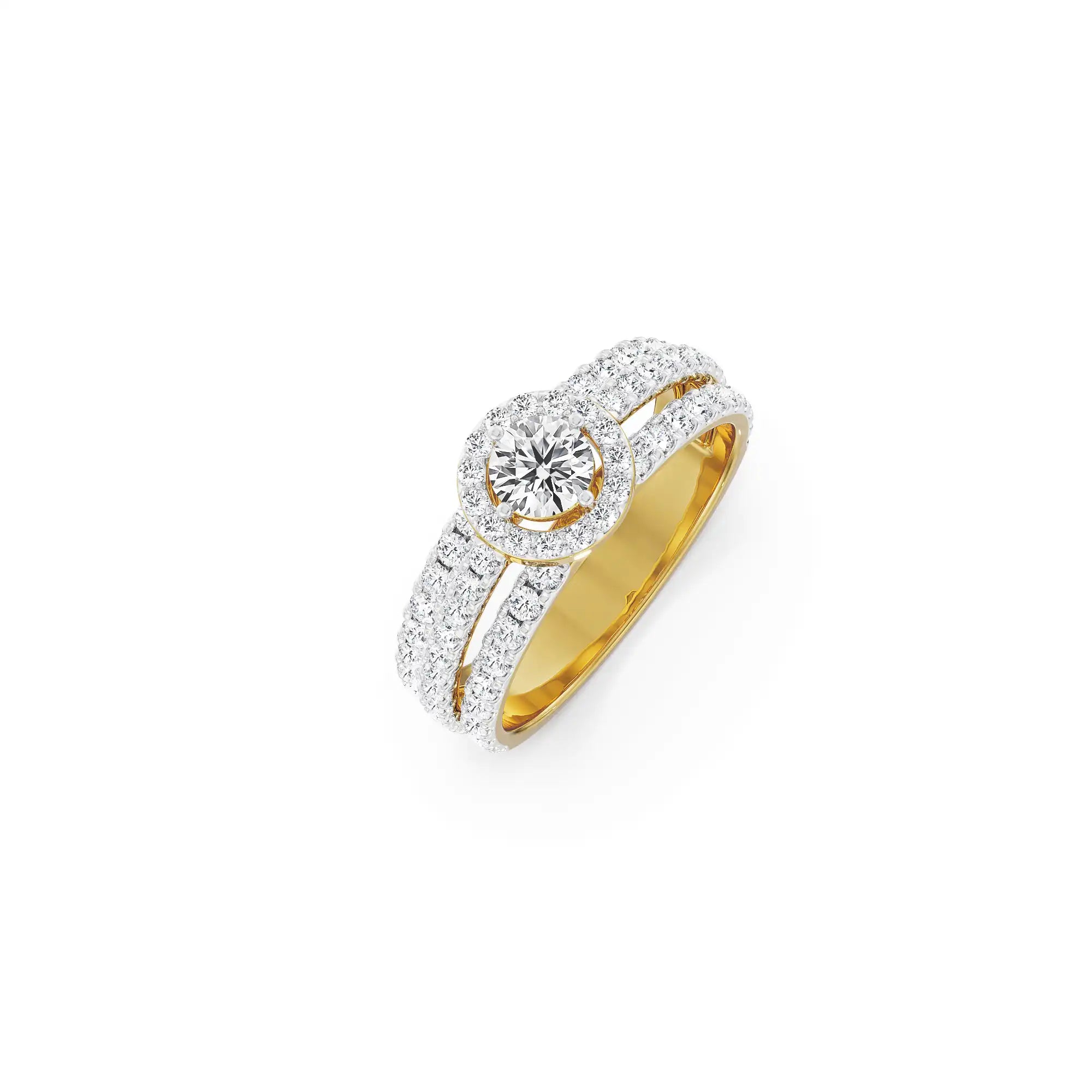 Halo Multi Band Diamond Ring top view
