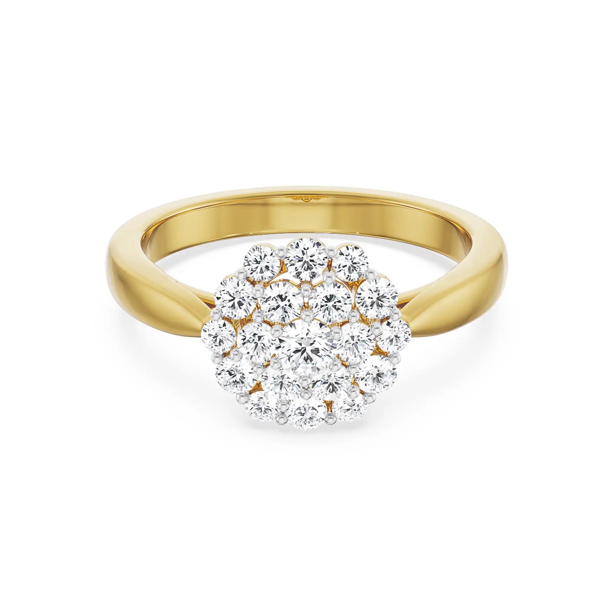 Floral Cassete Diamond Ring front view