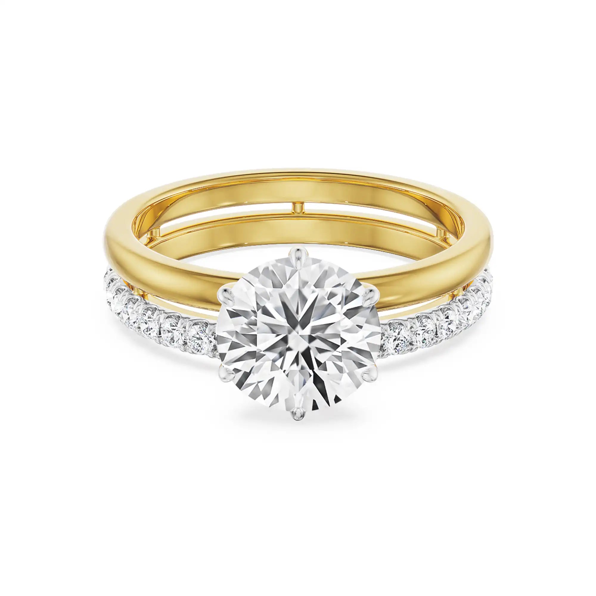 1.5 CT Genelia Bridal Set Ring front view