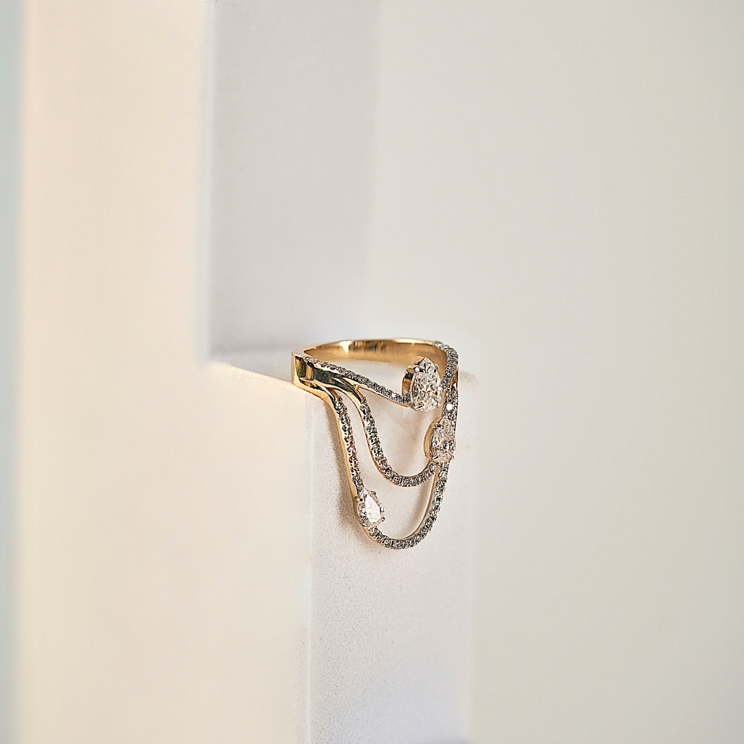 Three Pear Lab Grown Diamond Cocktail Ring