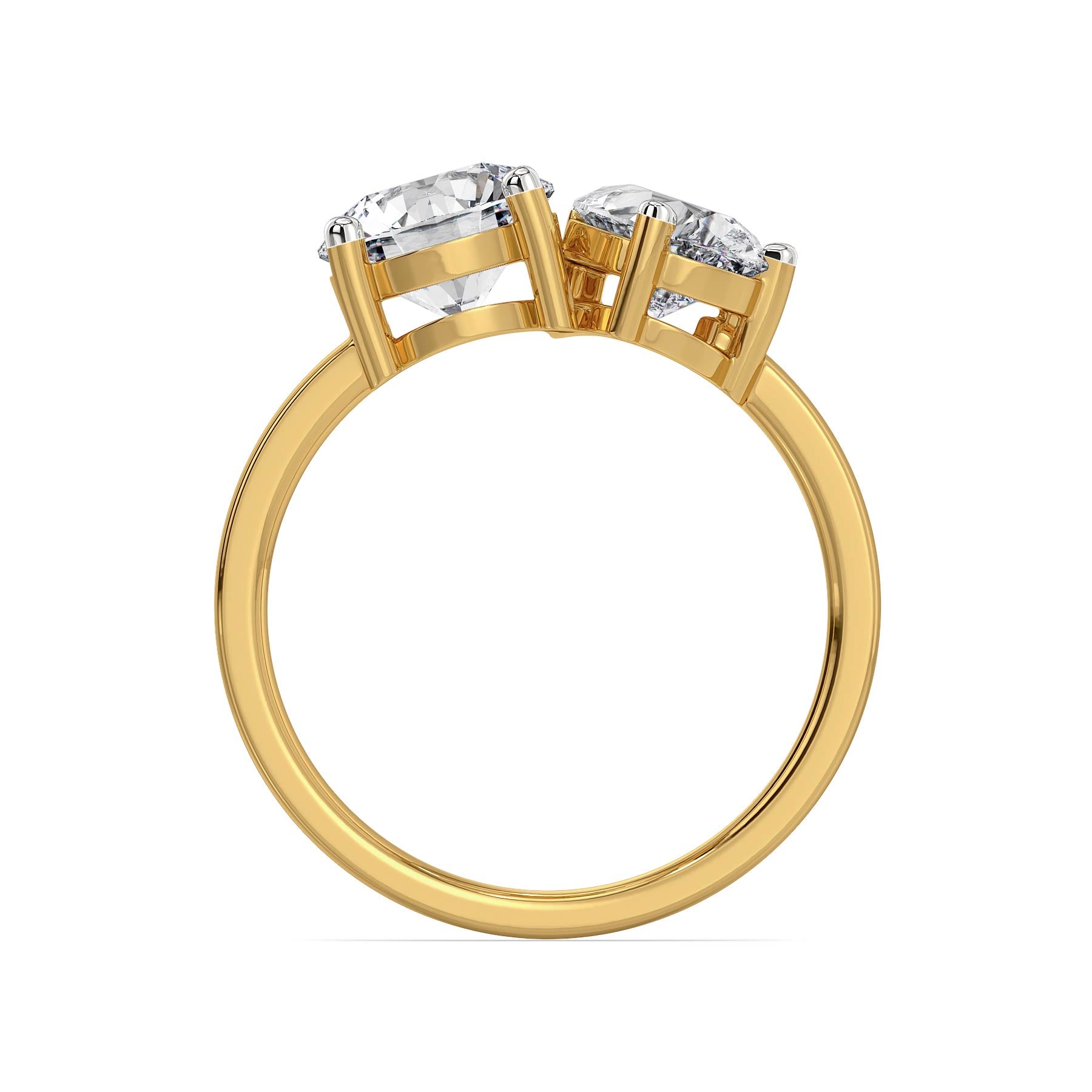 Yin & Yang Lab Grown Diamond Ring - back view in 9KT