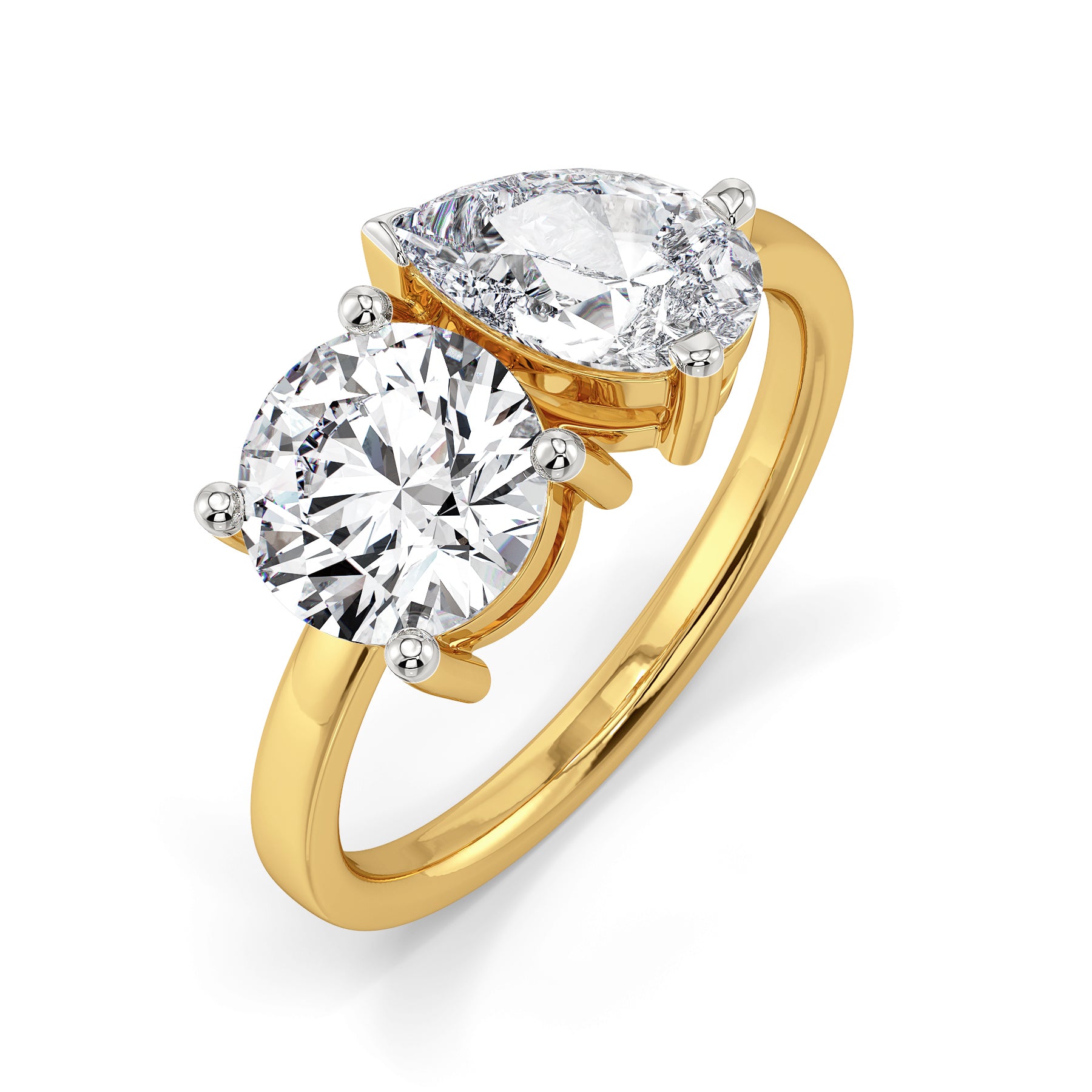 Yin & Yang Lab Grown Diamond Ring - top view