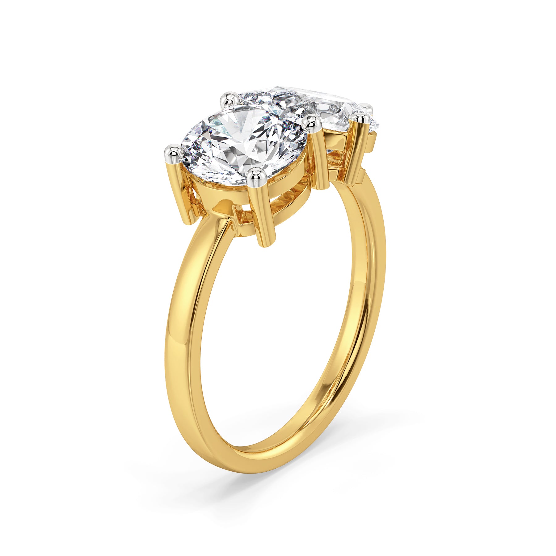 Yin & Yang Lab Grown Diamond Ring - side view