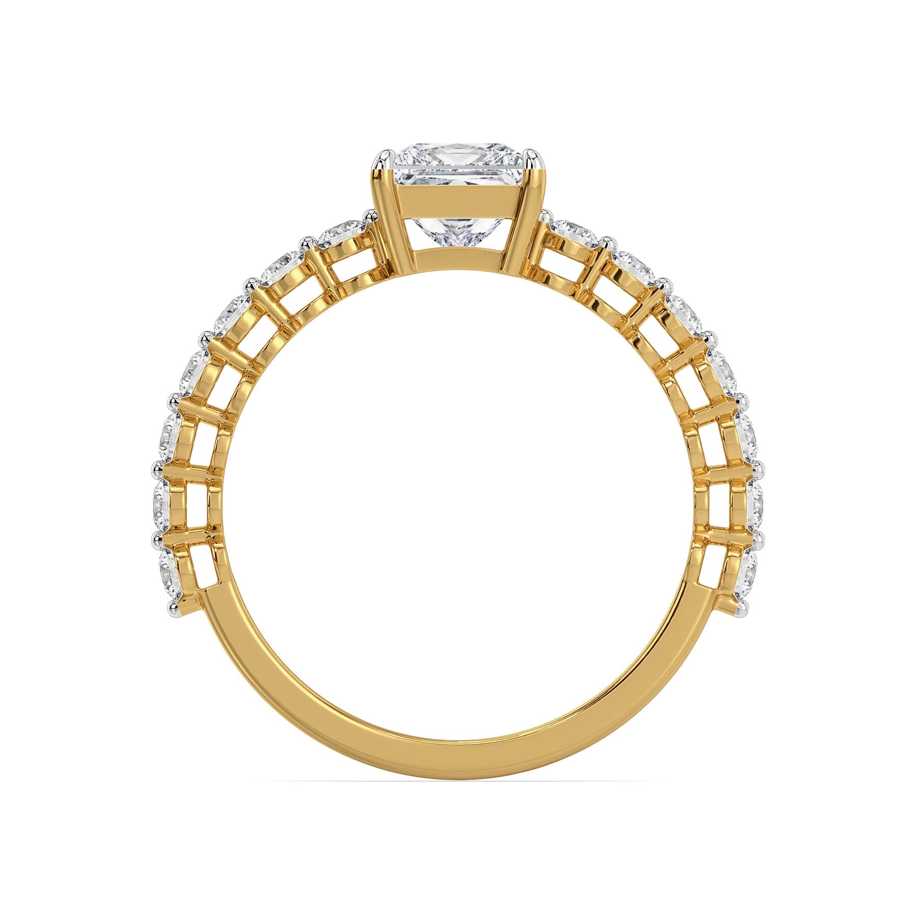 Princess Regalia Lab Grown Diamond Ring - back view