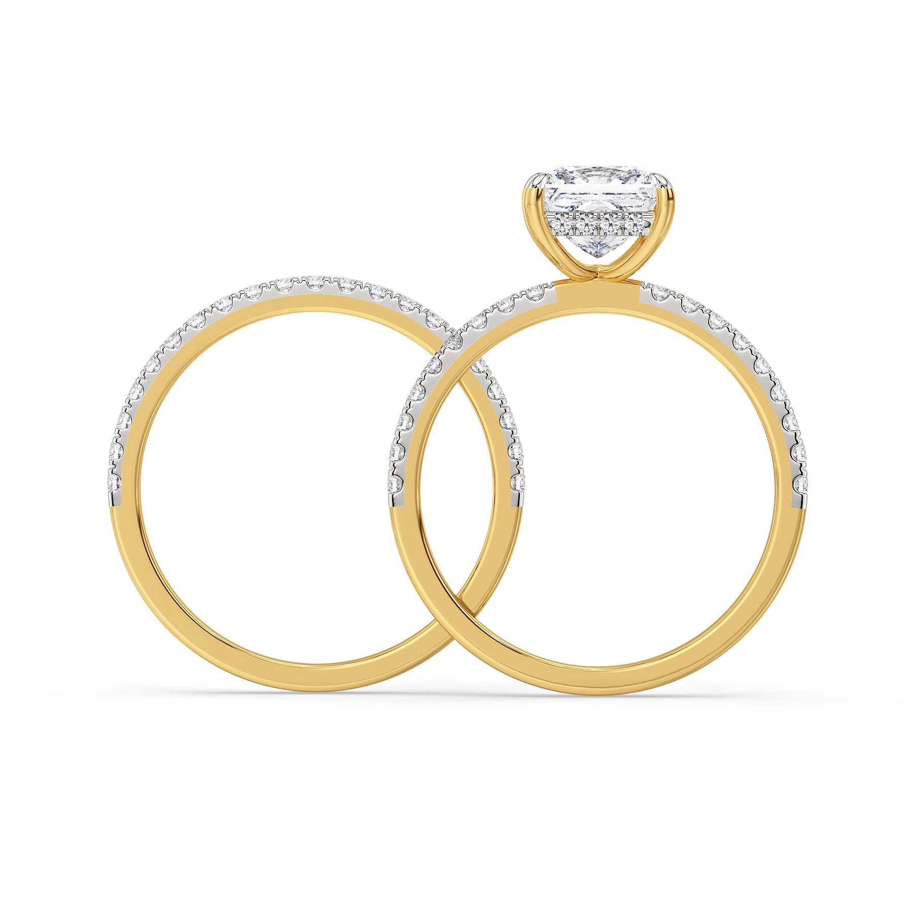 Suzaine Lab Grown Diamond Bridal Set - back view