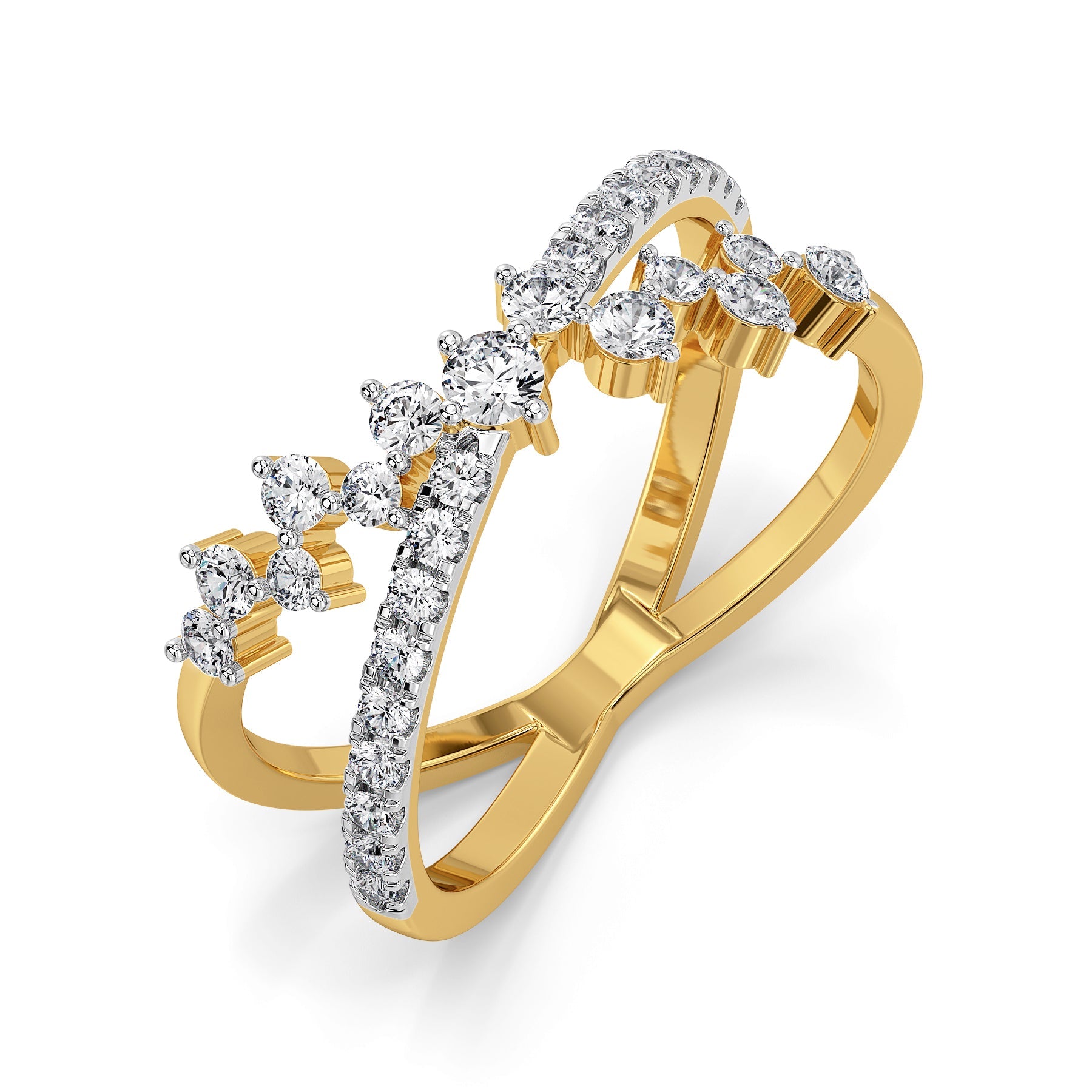 Cosmo Wrap Lab Grown Diamond Ring - top view in 9KT