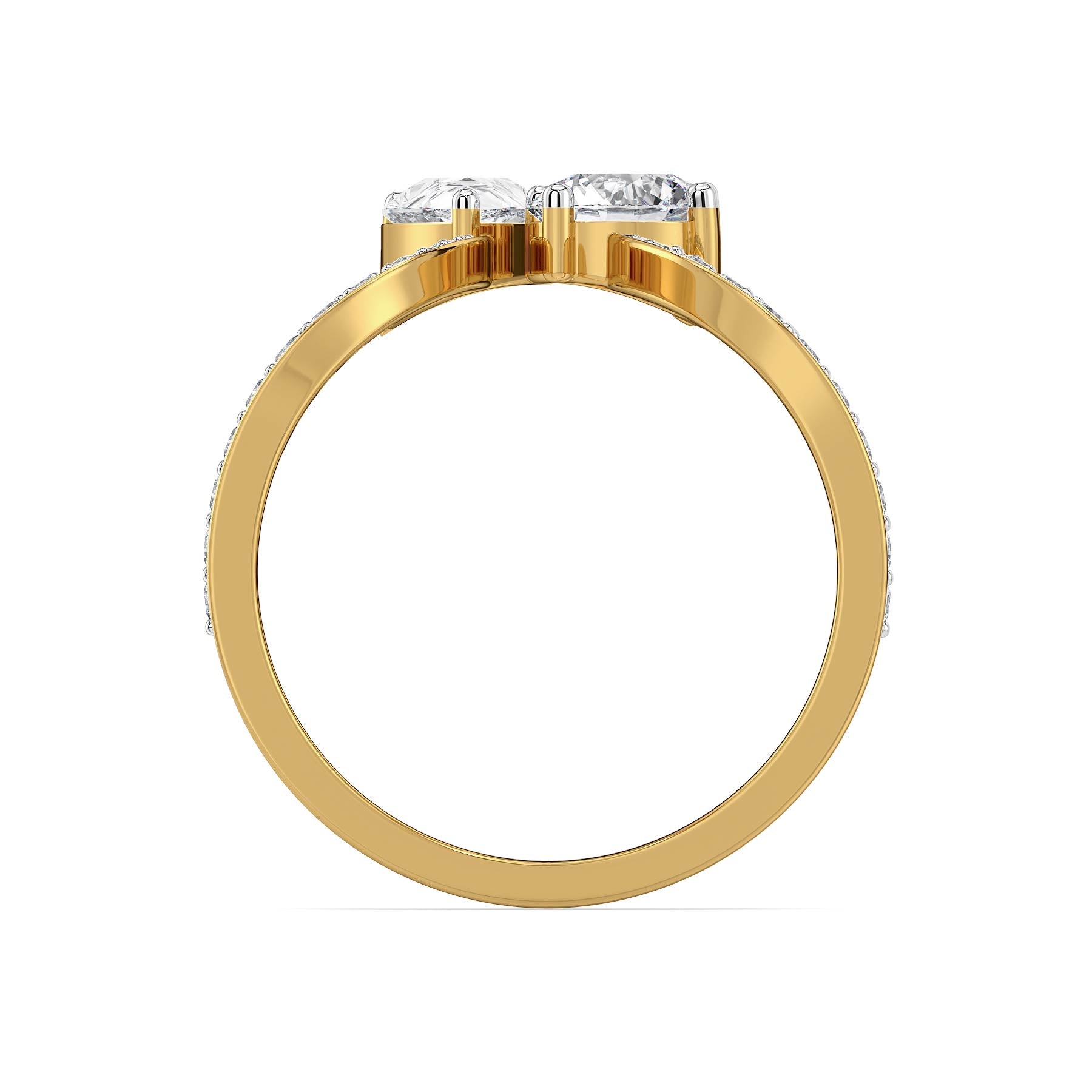 Amora Duo Lab Grown Diamond Ring - back view