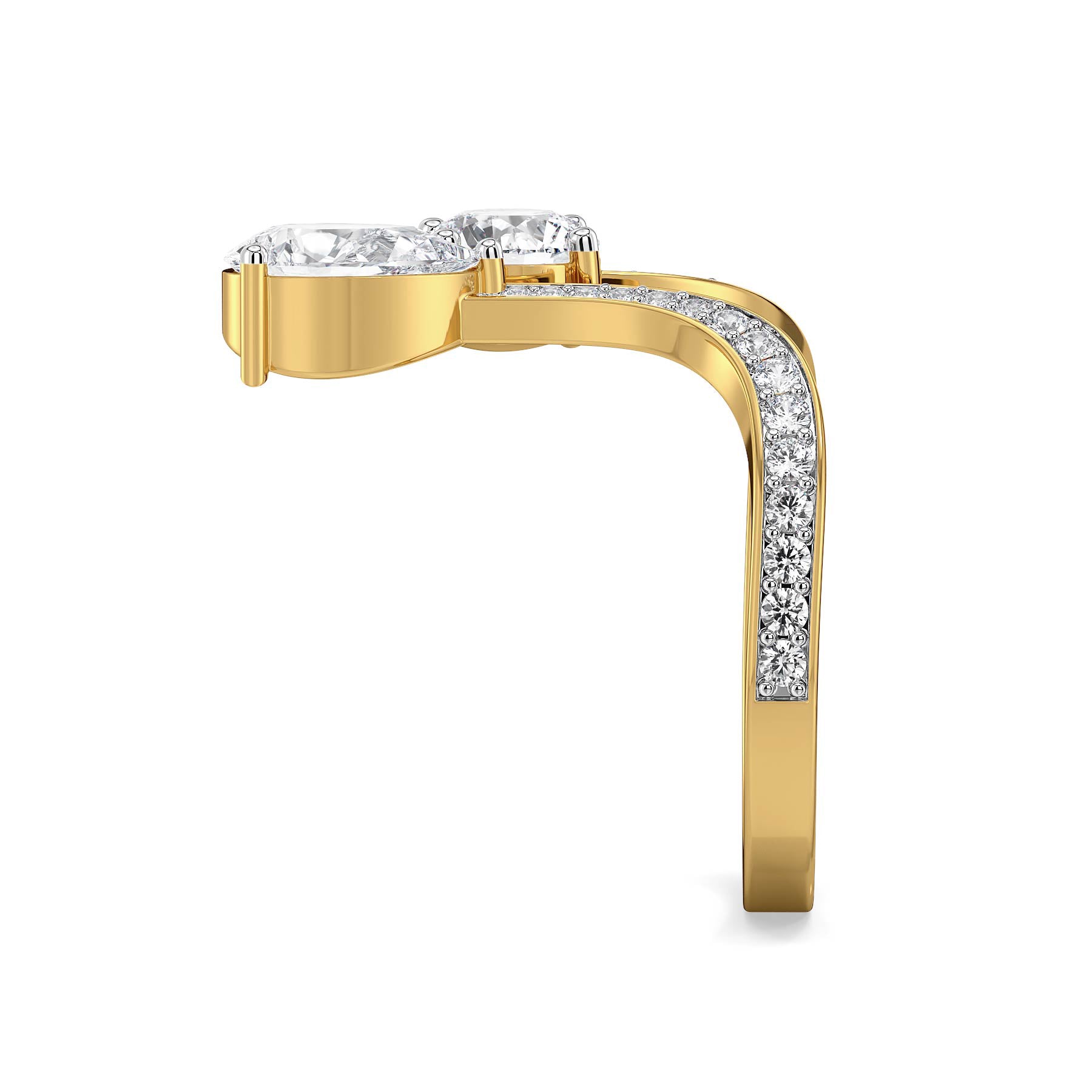 Amora Duo Lab Grown Diamond Ring - side view