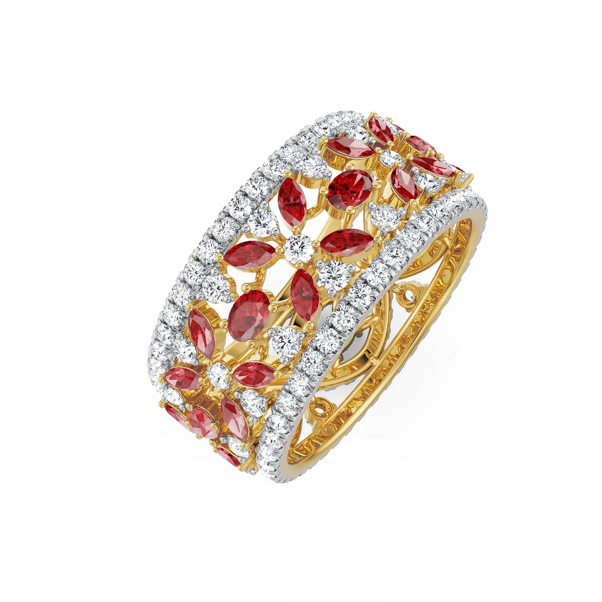 Convertible Tira Lab Grown Diamond Ring - side view in 9KT