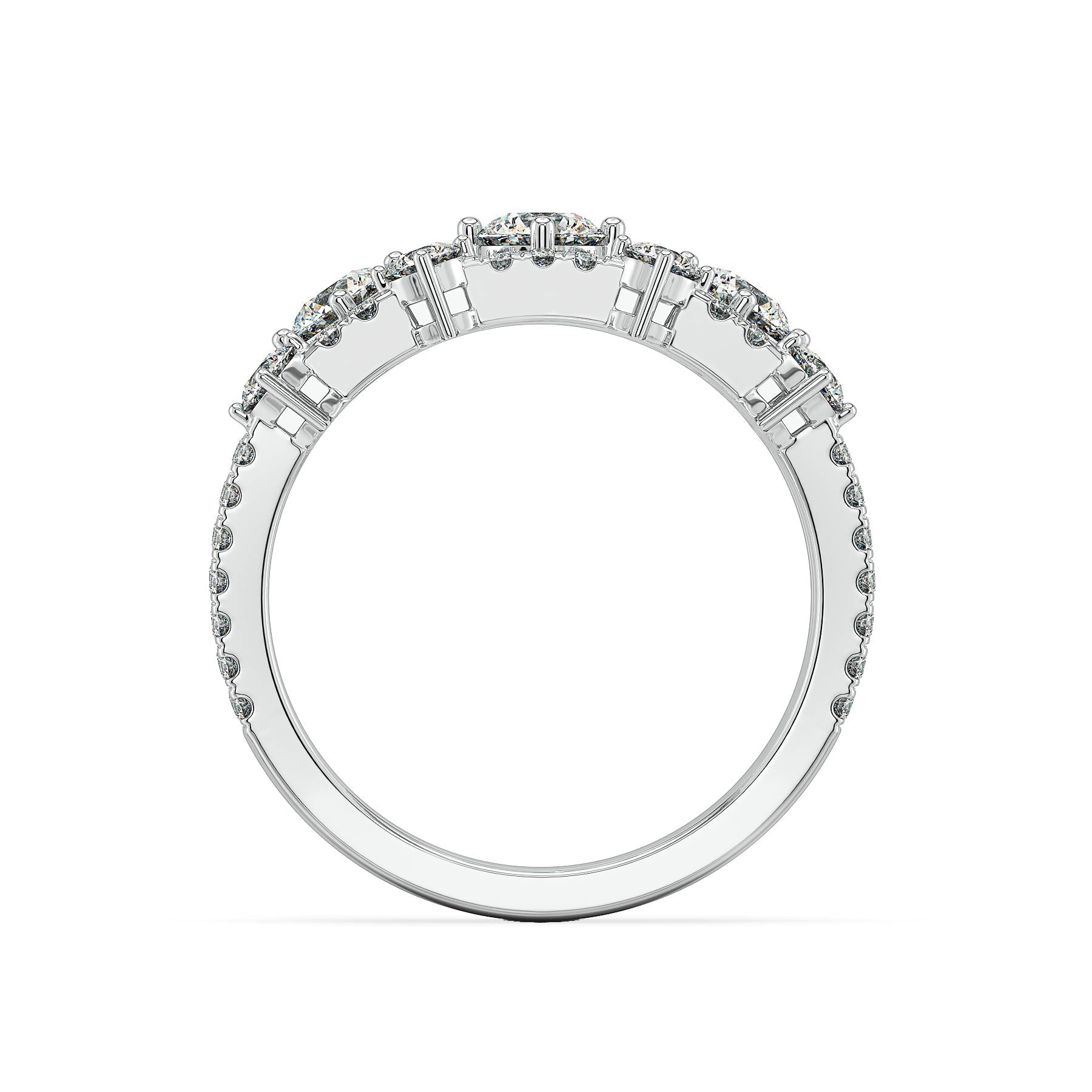 Round Clustered Lab Grown Diamond Ring - back view