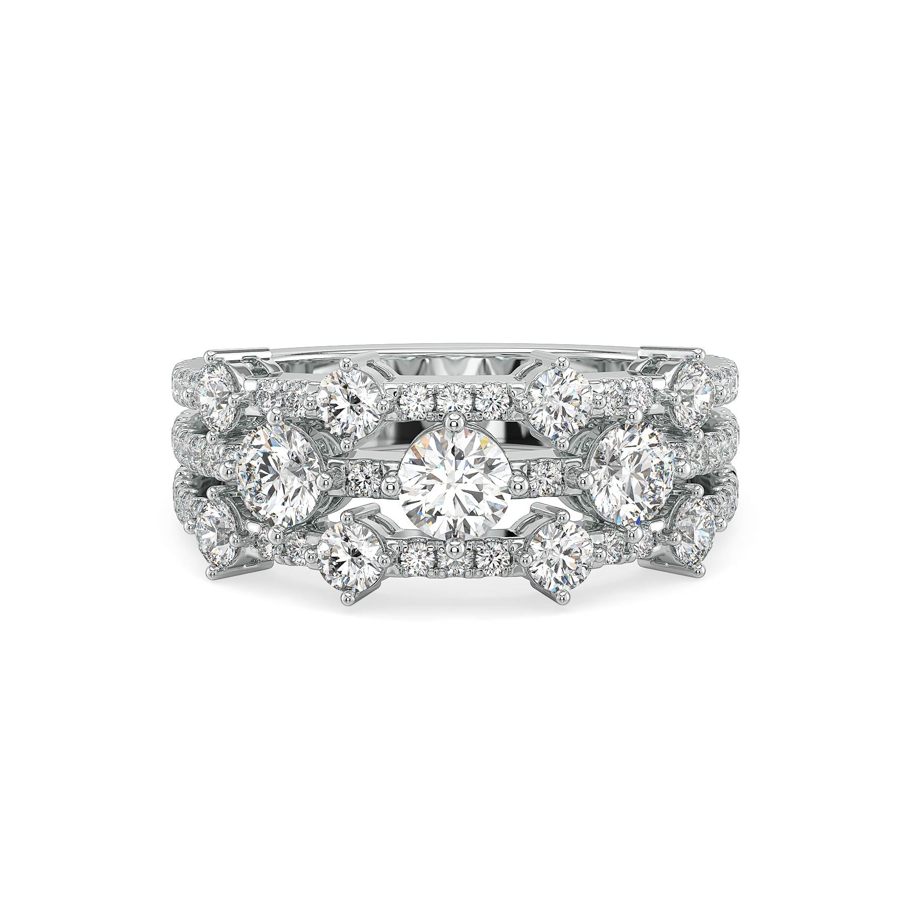 Round Clustered Lab Grown Diamond Ring - front view