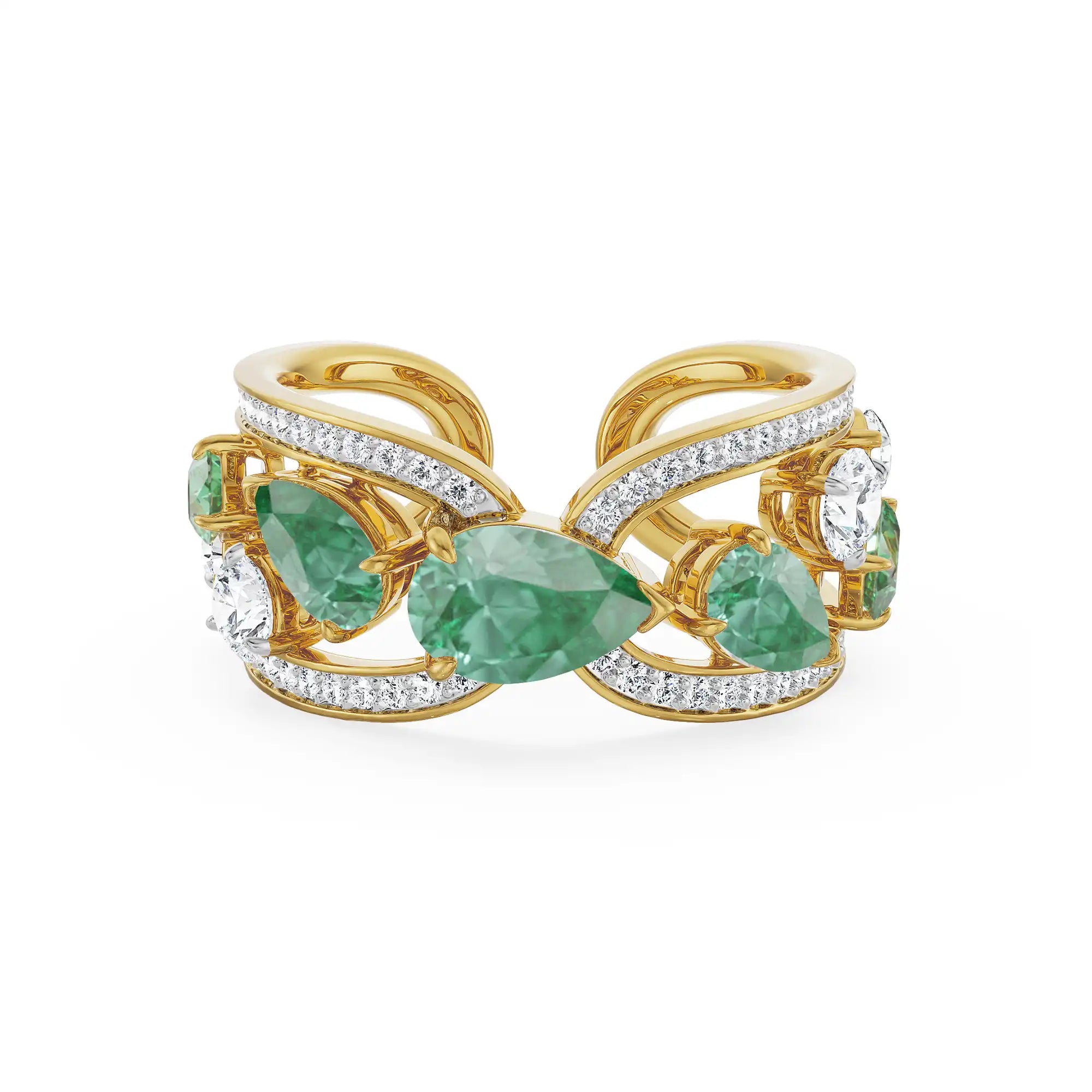 Ethera Gemstone Lab Grown Diamond Ring - front view in 9KT