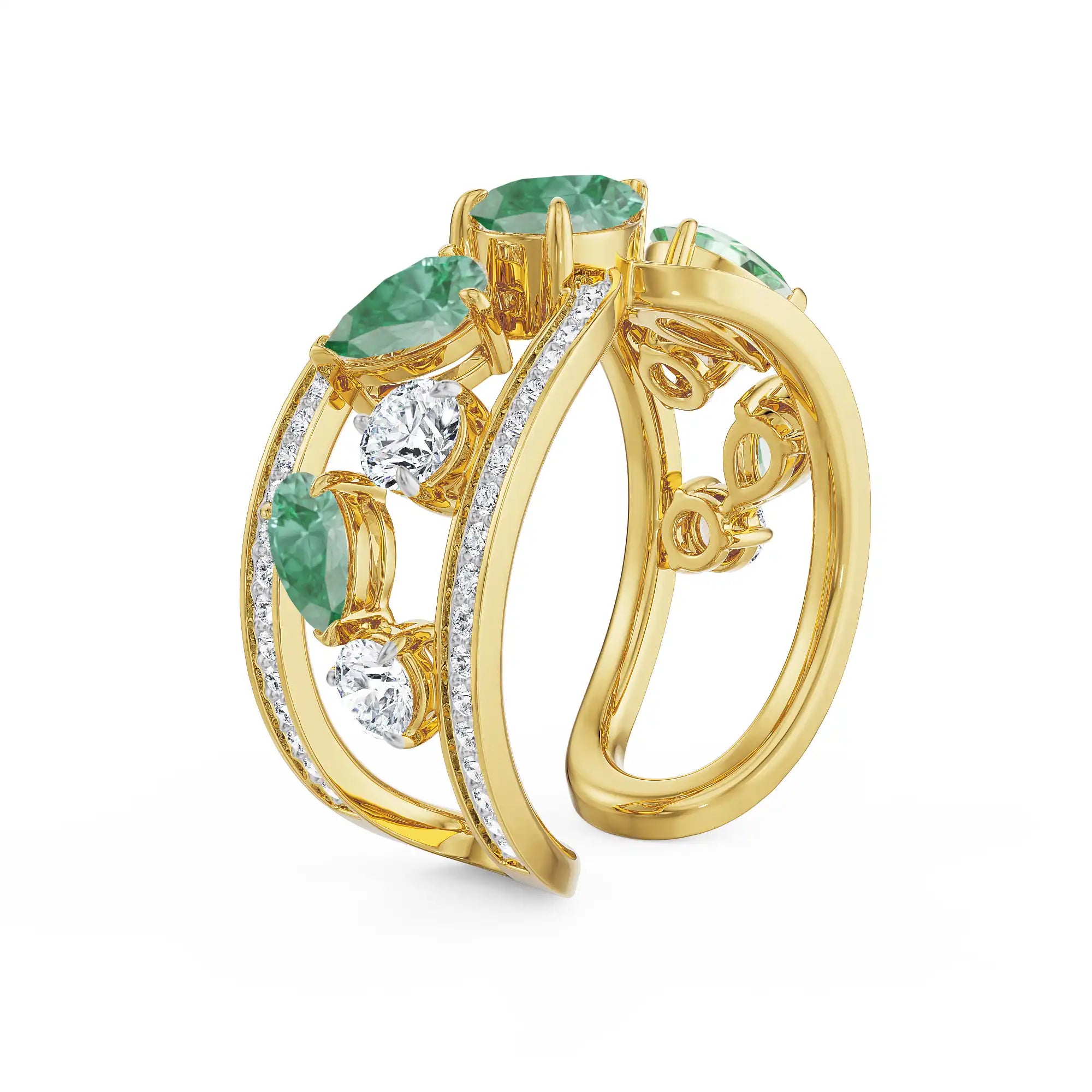 Ethera Gemstone Lab Grown Diamond Ring - top view