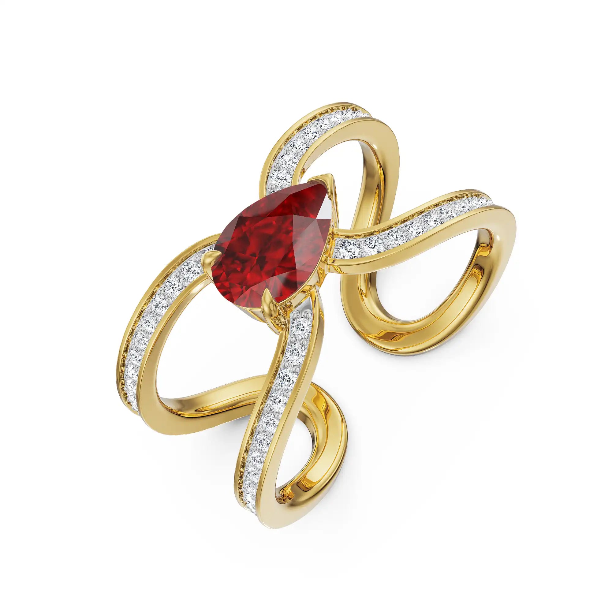Ethera Ruby Lab Grown Diamond Ring - side view