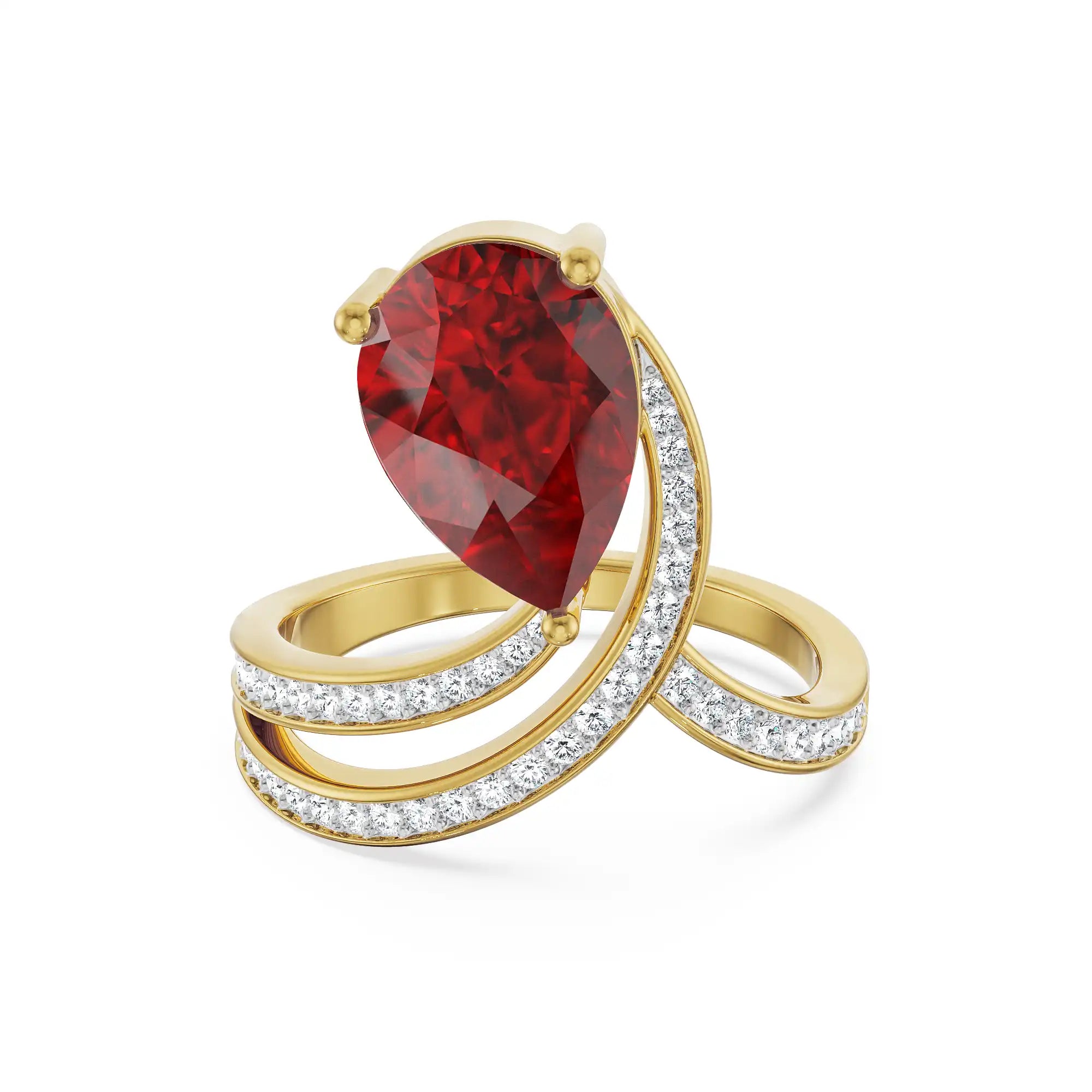 Fiery Gemstone Lab Grown Diamond Ring- front view