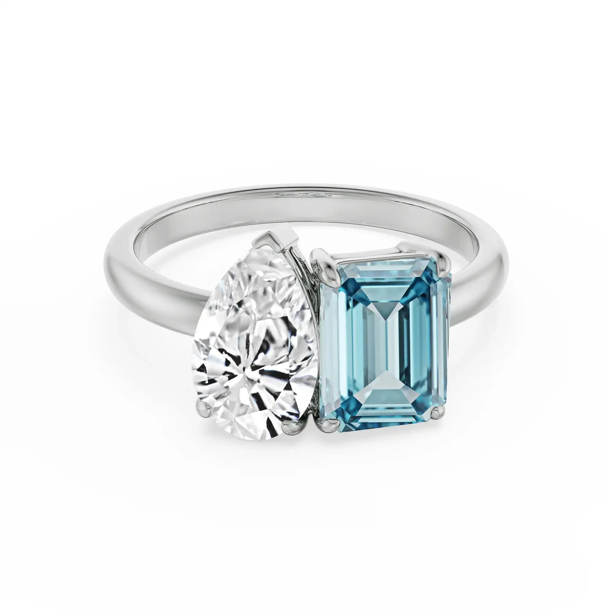 Pear & Prism Lab Grown Diamond Ring - front view in 9KT