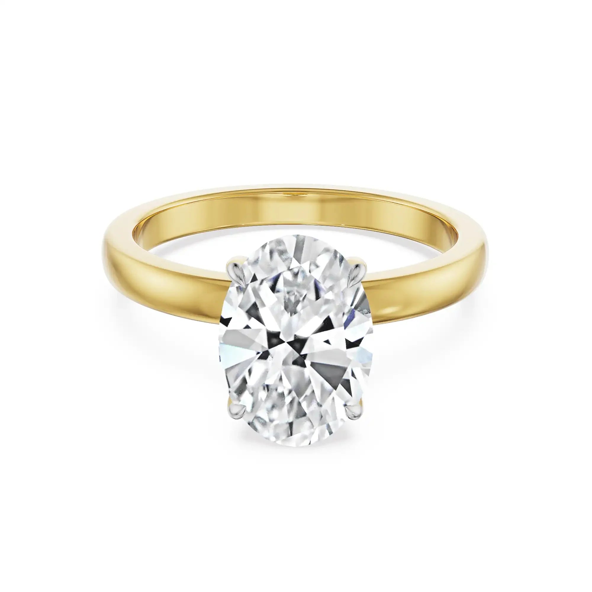 Nova 2.5 CT Oval Lab Grown Diamond Ring - front view in 9KT