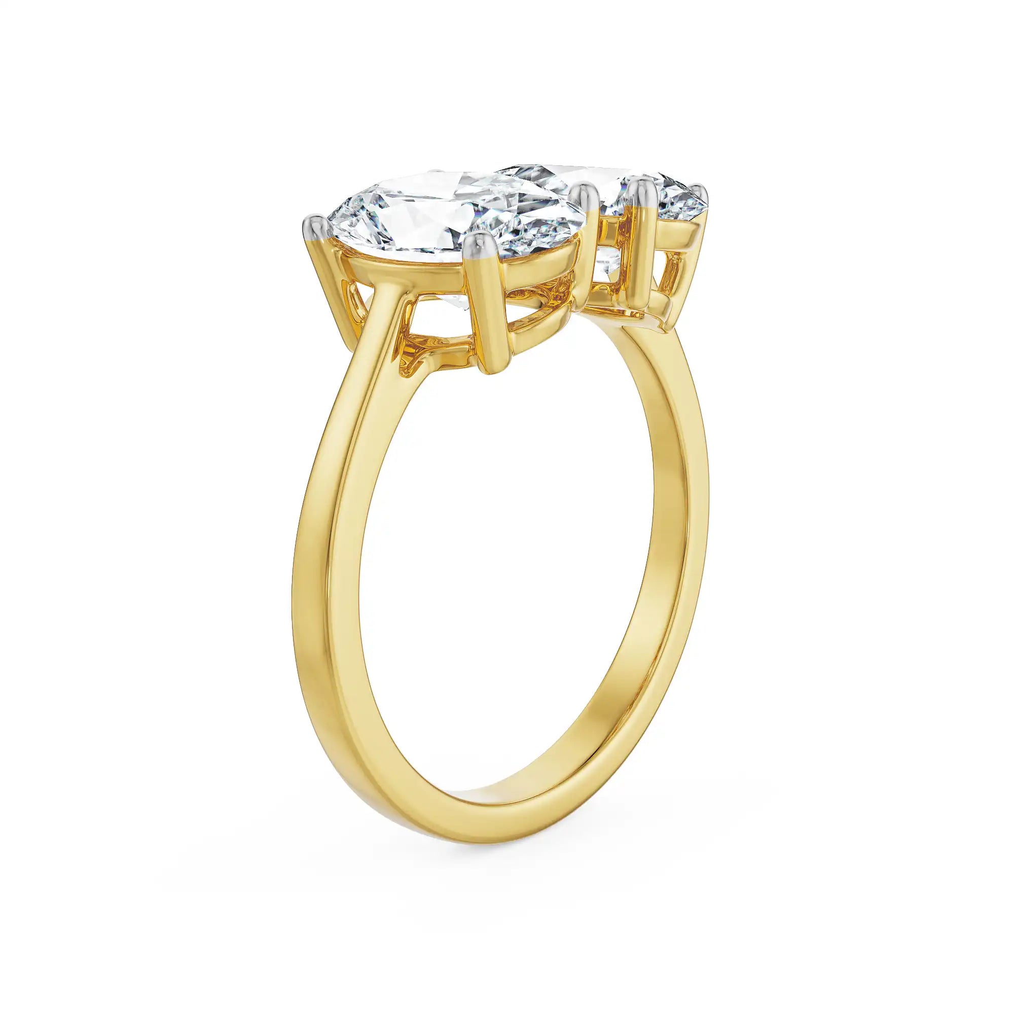 Toi Et Moi Lab Grown Diamond Ring - side view