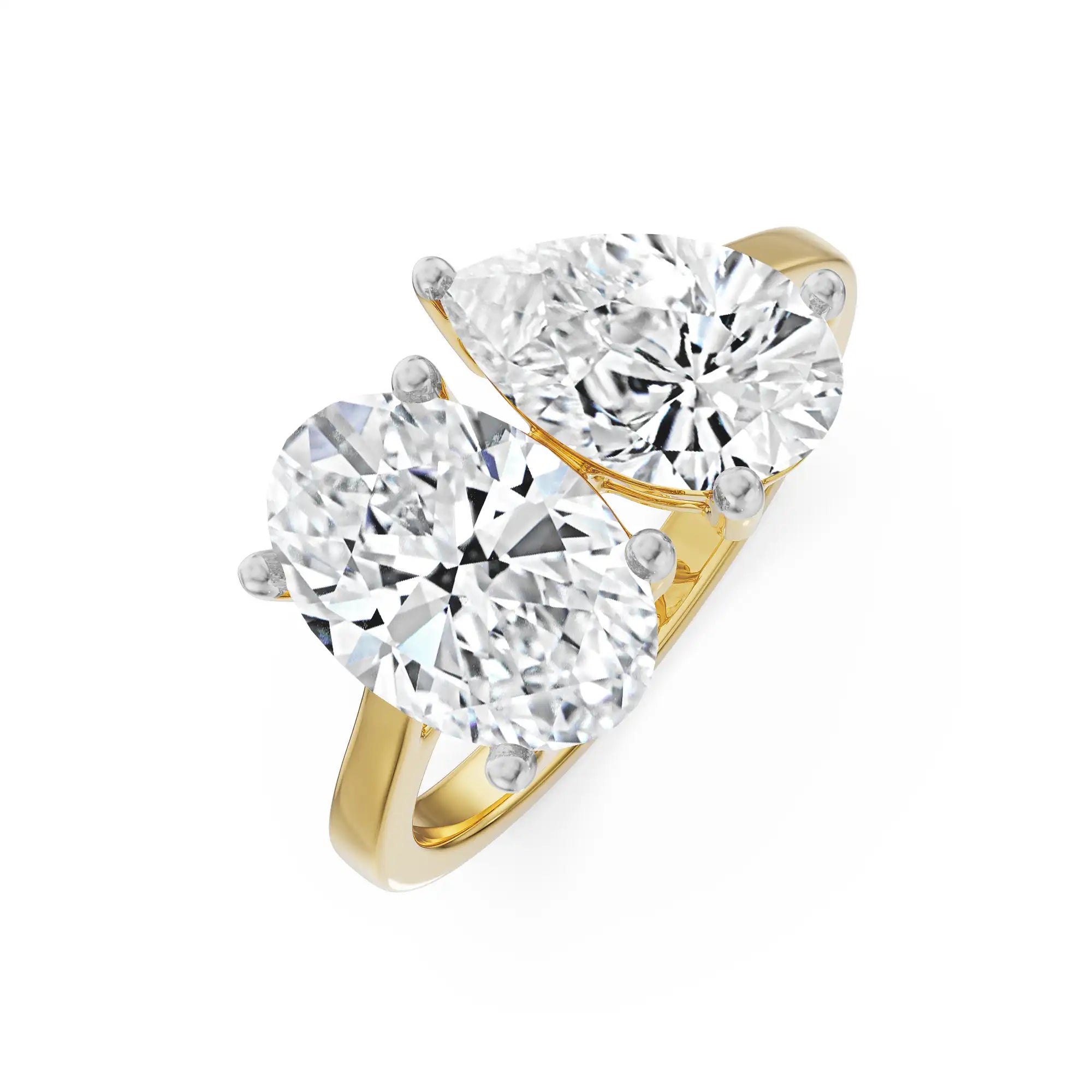 Toi Et Moi Lab Grown Diamond Ring - top view