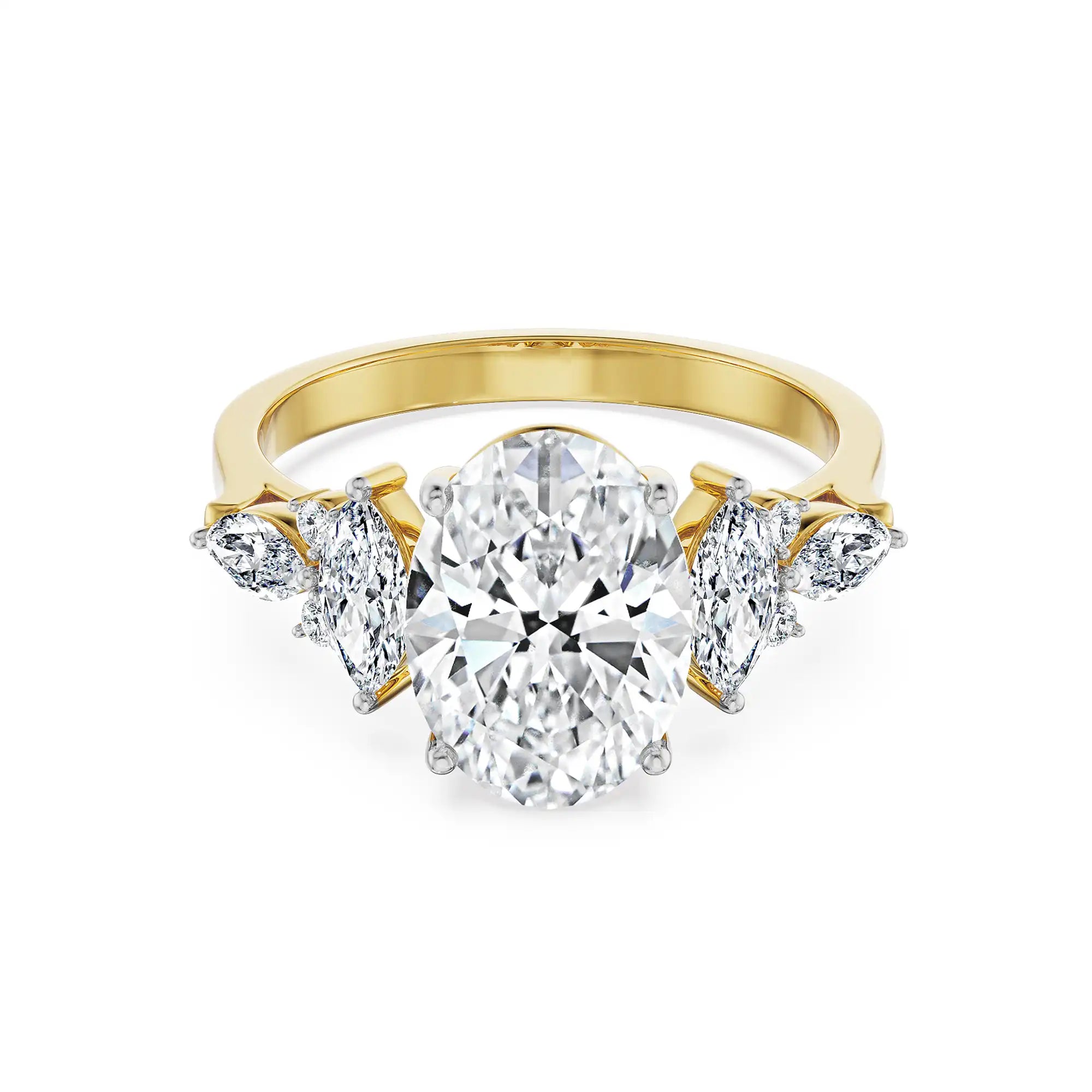 Buy CT Sunflare Oval Lab Grown Diamond Ring Online At Emori