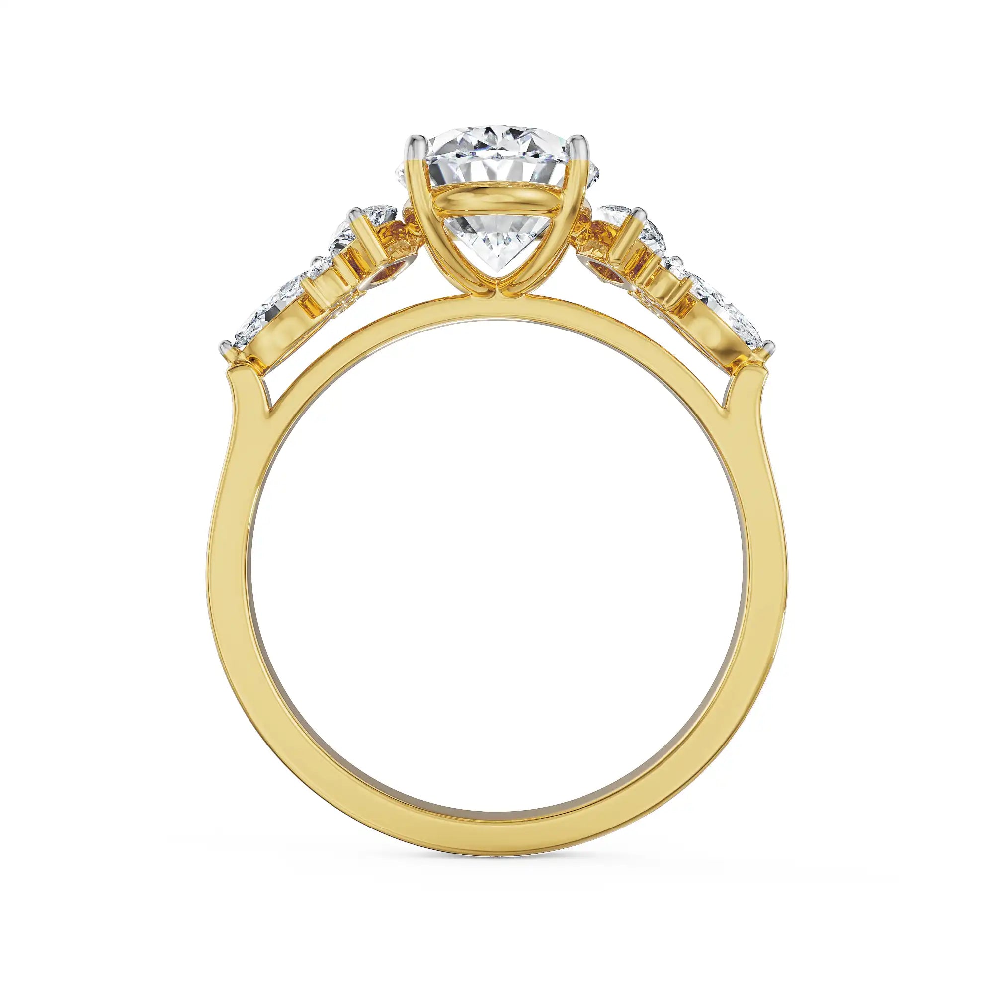 2.5 CT Sunflare Oval Lab Grown Diamond Ring - back view