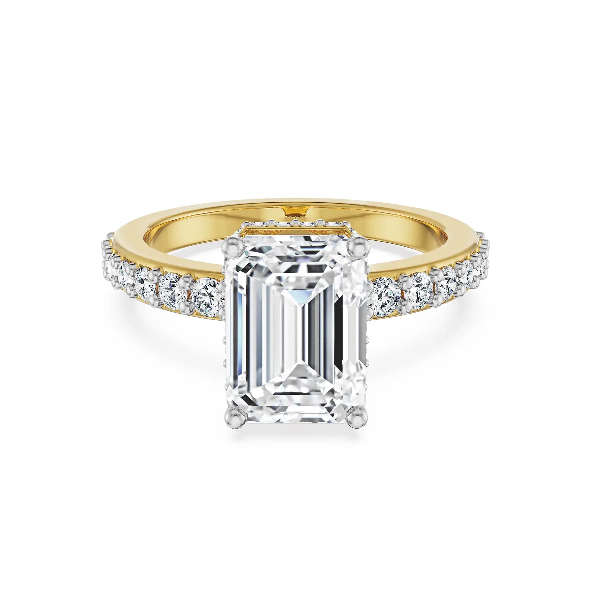 Citrine Skye Emerald Lab Grown Diamond Ring - front view