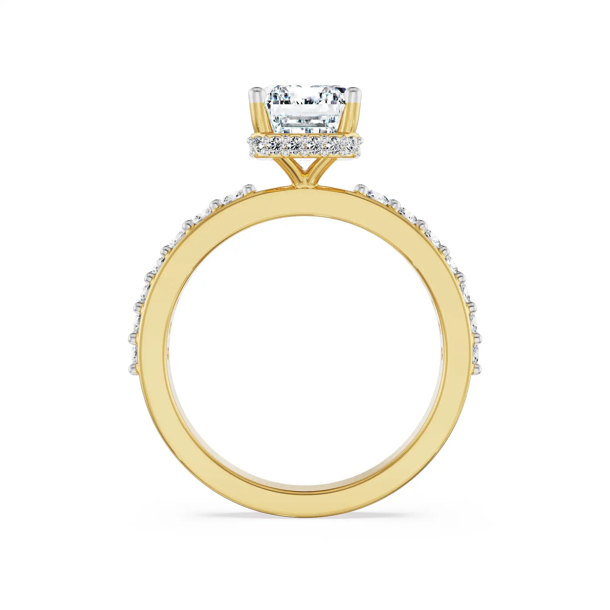 Citrine Skye Emerald Lab Grown Diamond Ring - back view