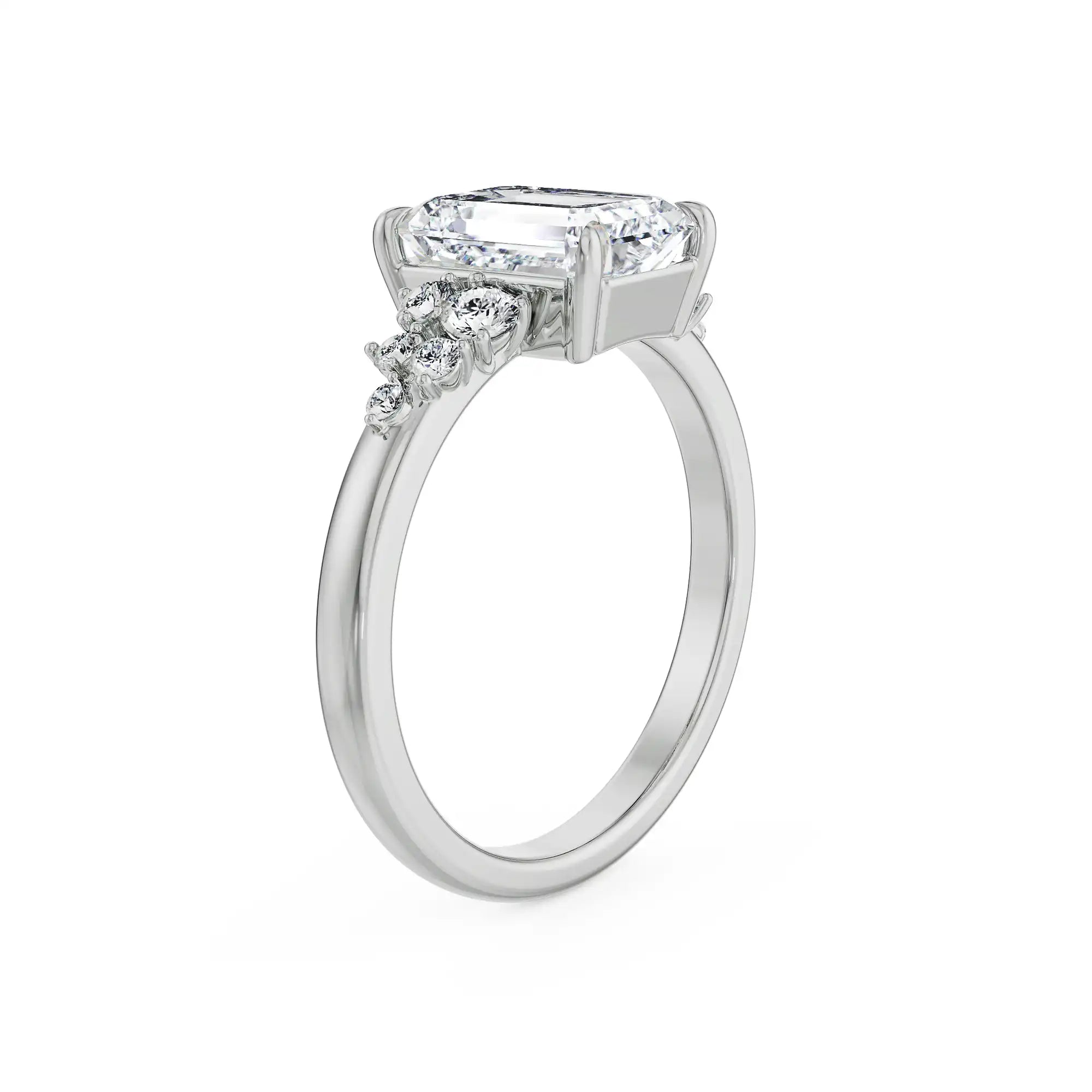 Wildflower Emerald Lab-Grown Diamond Ring - top view