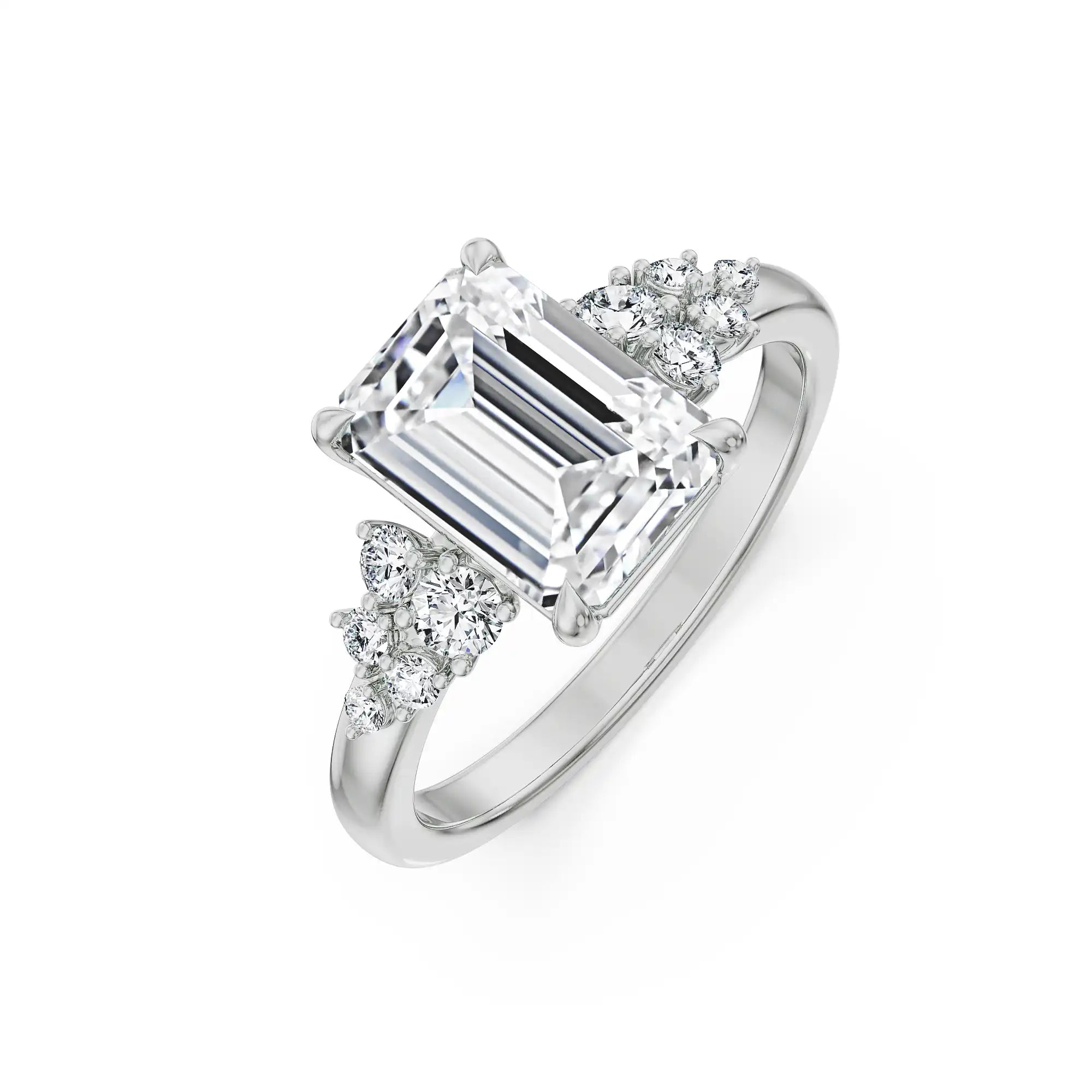 Wildflower Emerald Lab-Grown Diamond Ring - left view