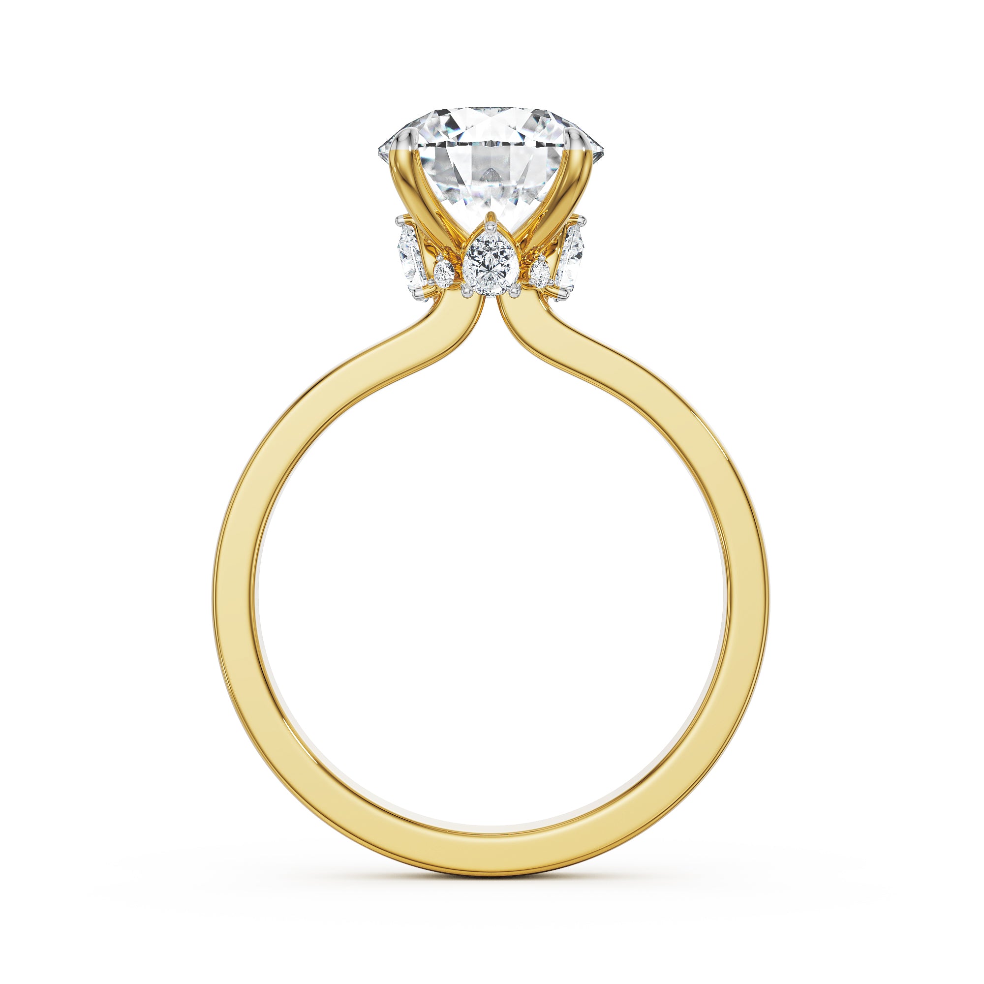 Grandure Lab Grown Diamond Engagement Ring - back view