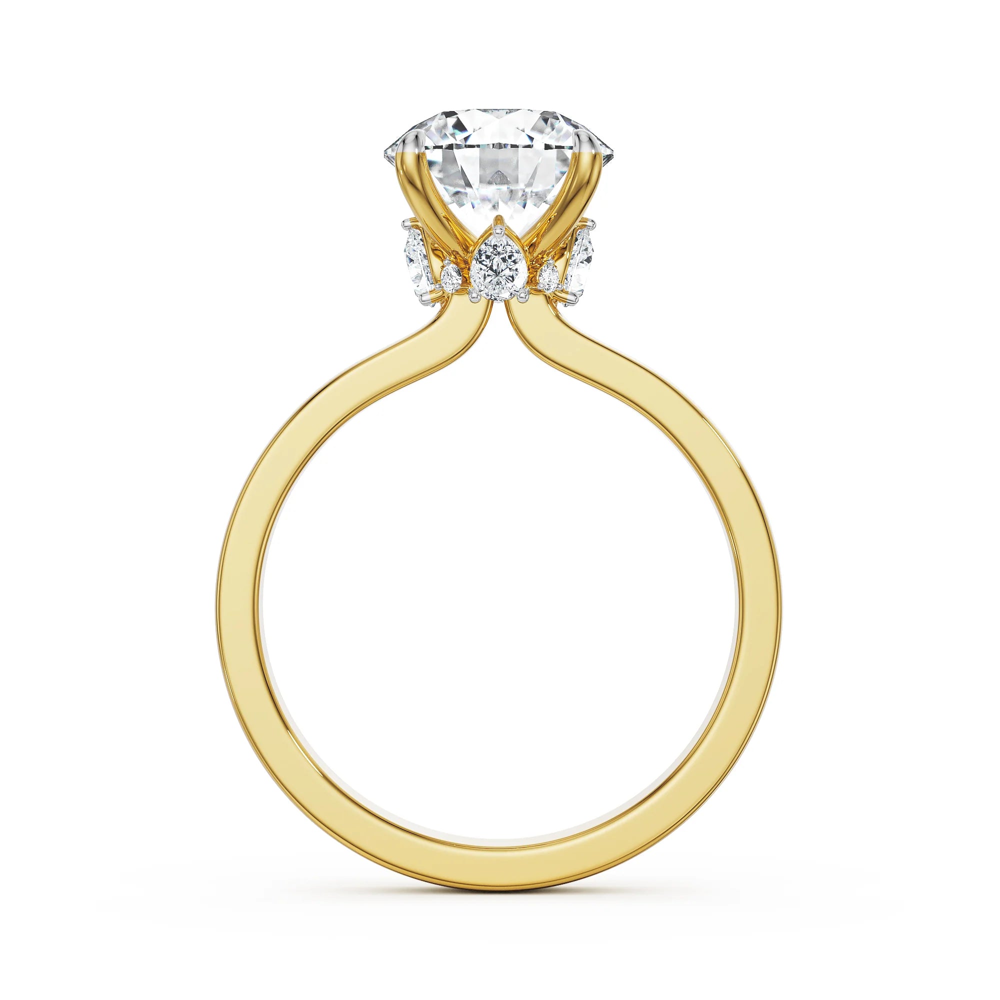 Grandure Lab Grown Diamond Engagement Ring - back view in 9KT